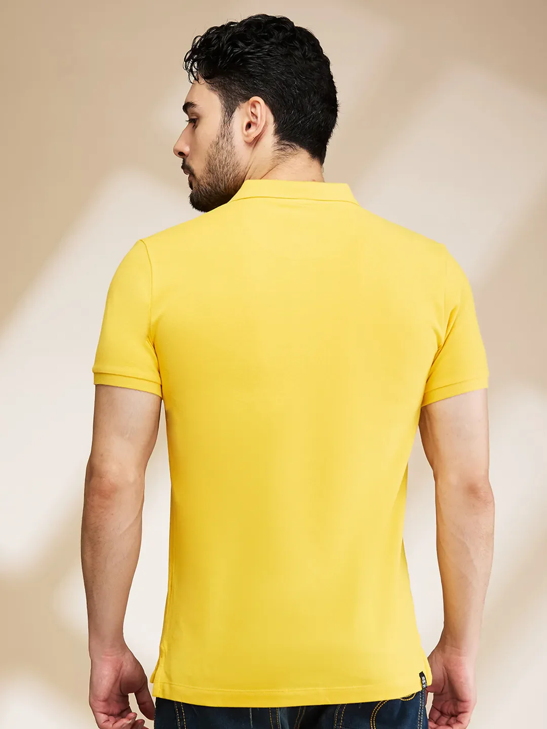 Mustard Regular Fit Men's Polo T-Shirt by Being Human Clothing - Image 3