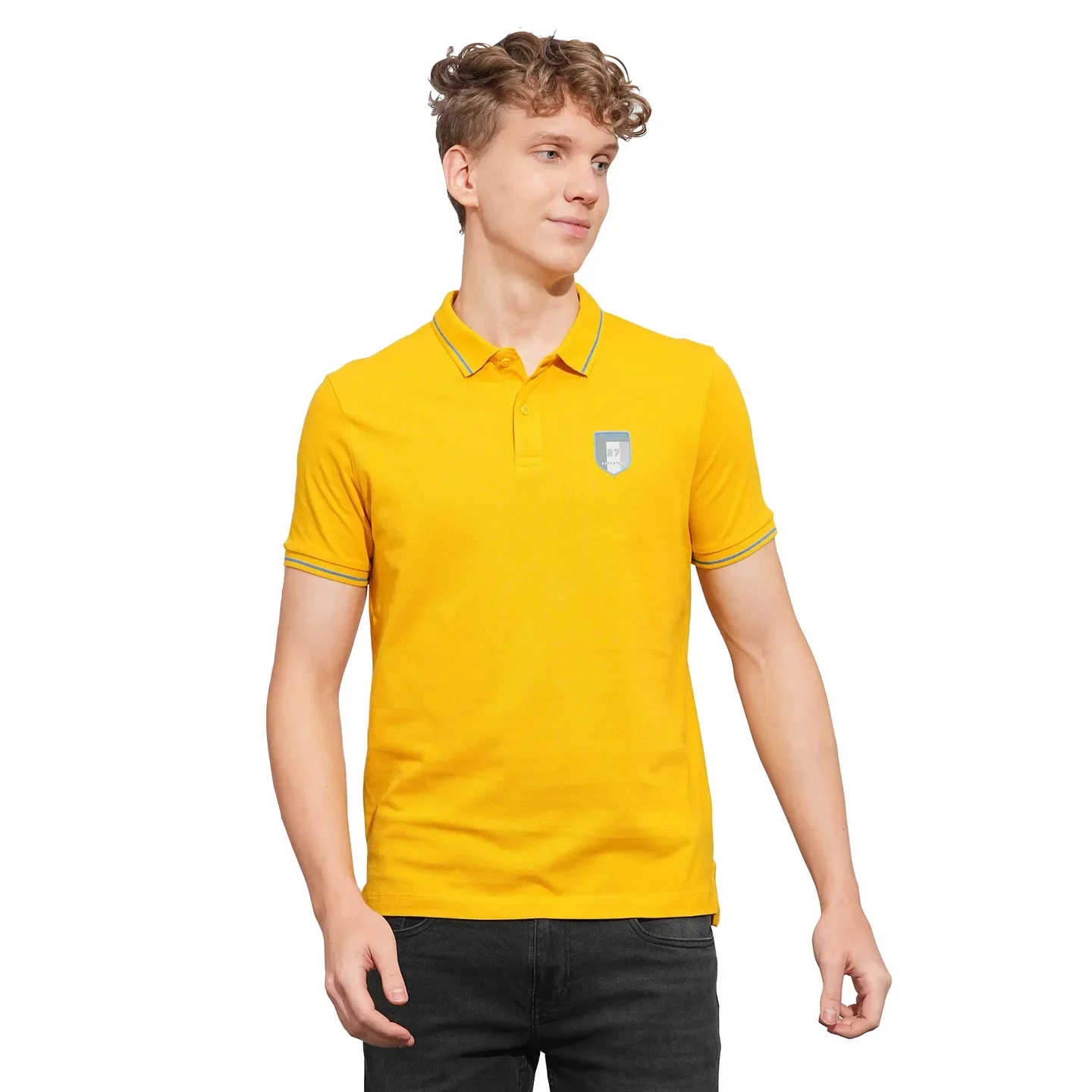 Mustard Regular Fit Men's Polo T-Shirt by Being Human Clothing