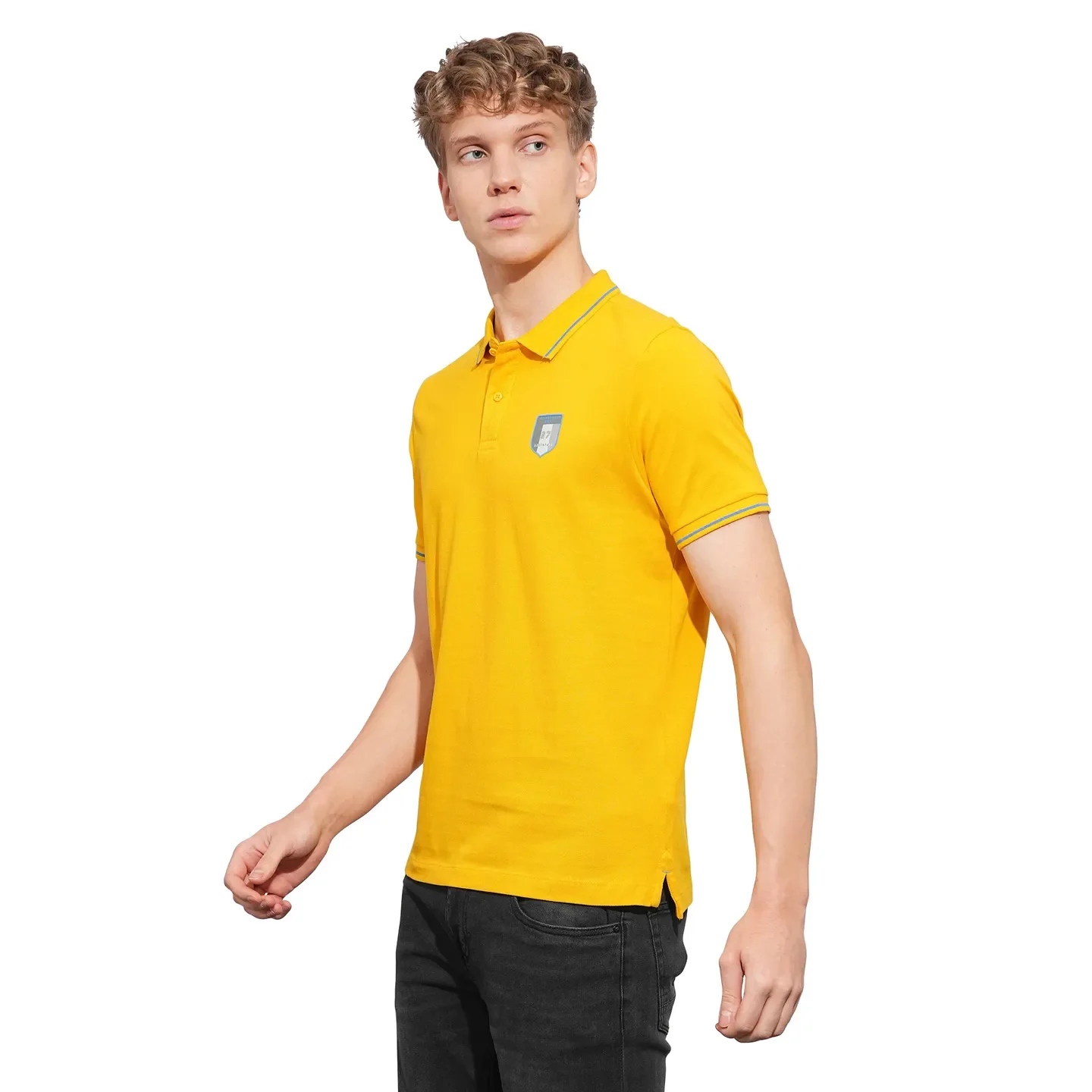 Mustard Regular Fit Men's Polo T-Shirt by Being Human Clothing - Image 2