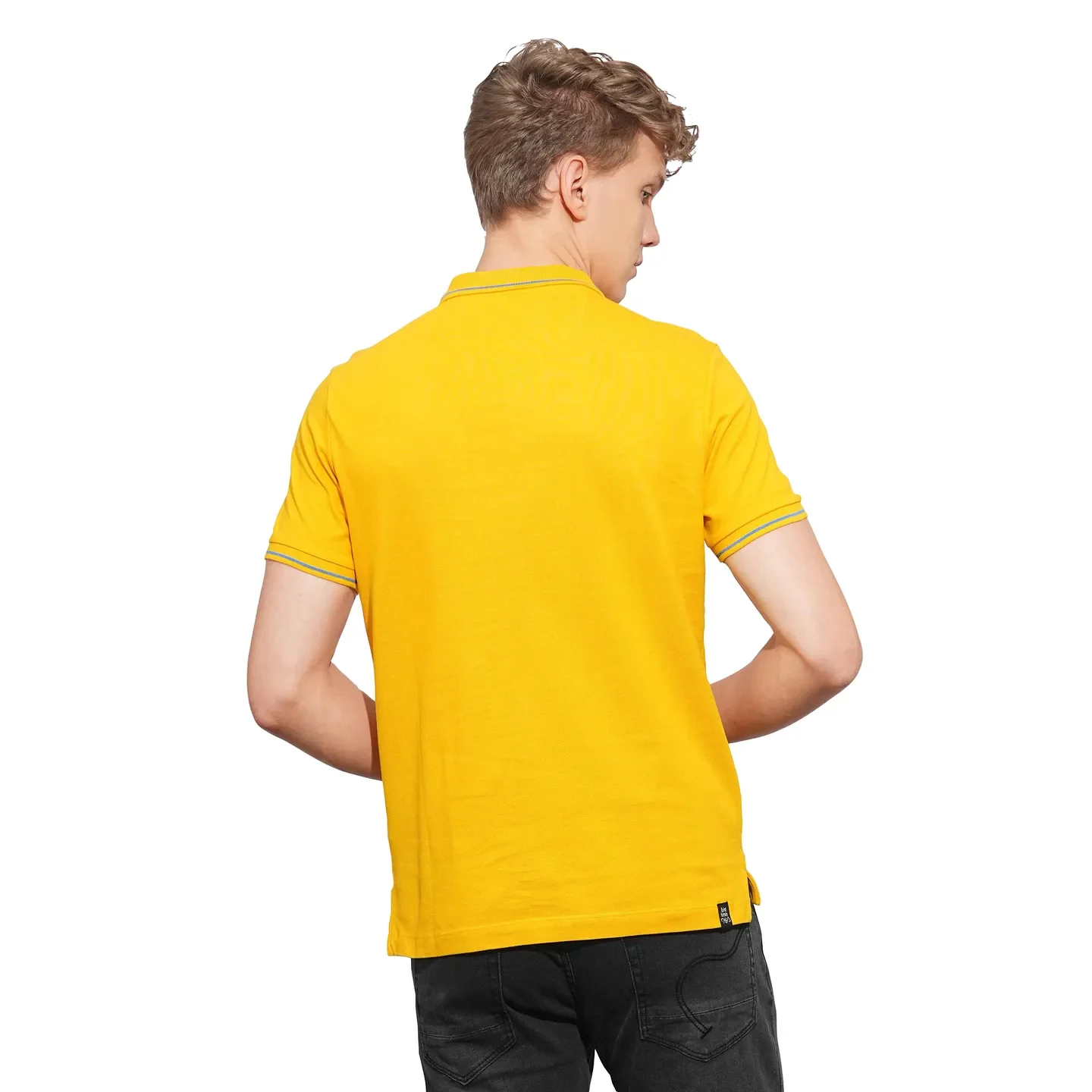 Mustard Regular Fit Men's Polo T-Shirt by Being Human Clothing - Image 3