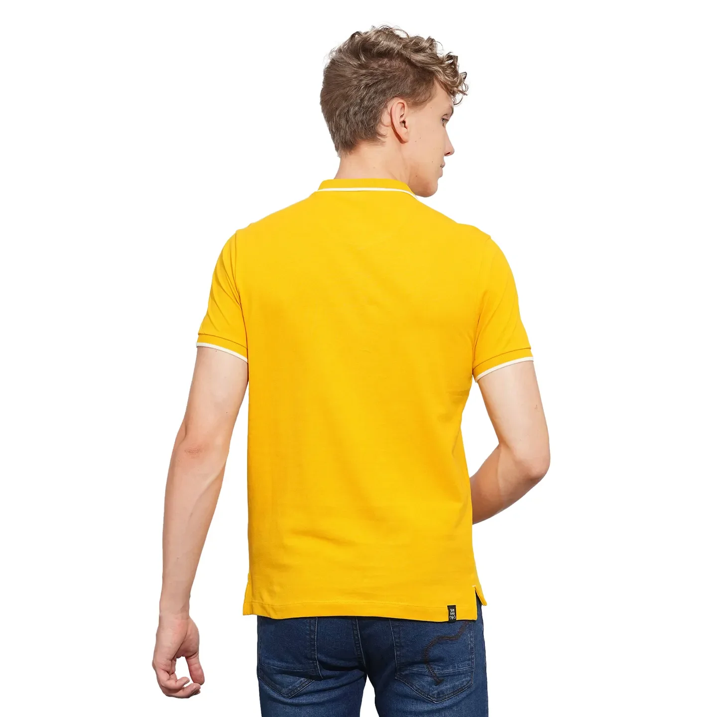 Mustard Regular Fit Men's Polo T-Shirt by Being Human Clothing - Image 3