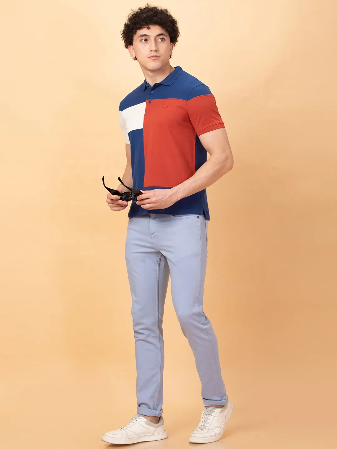 Navy Regular Fit Men's Polo T-shirt by Being Human Clothing - Image 6