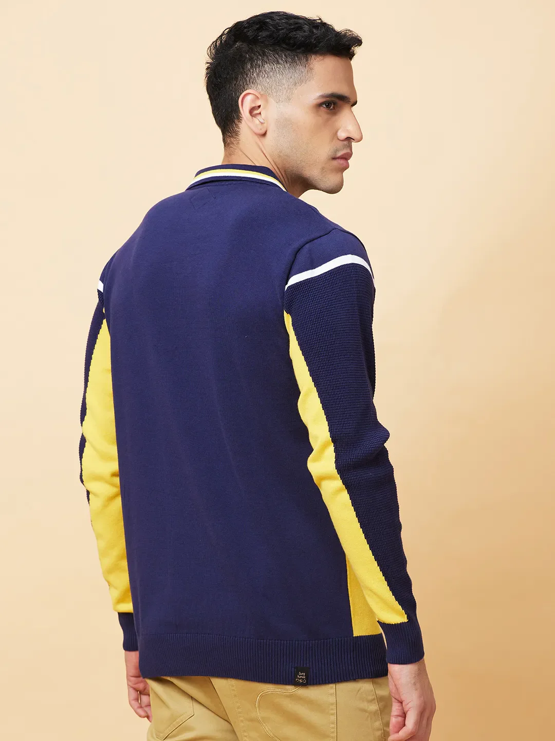 Navy Regular Fit Men's Polo T-Shirt by Being Human Clothing - Image 3