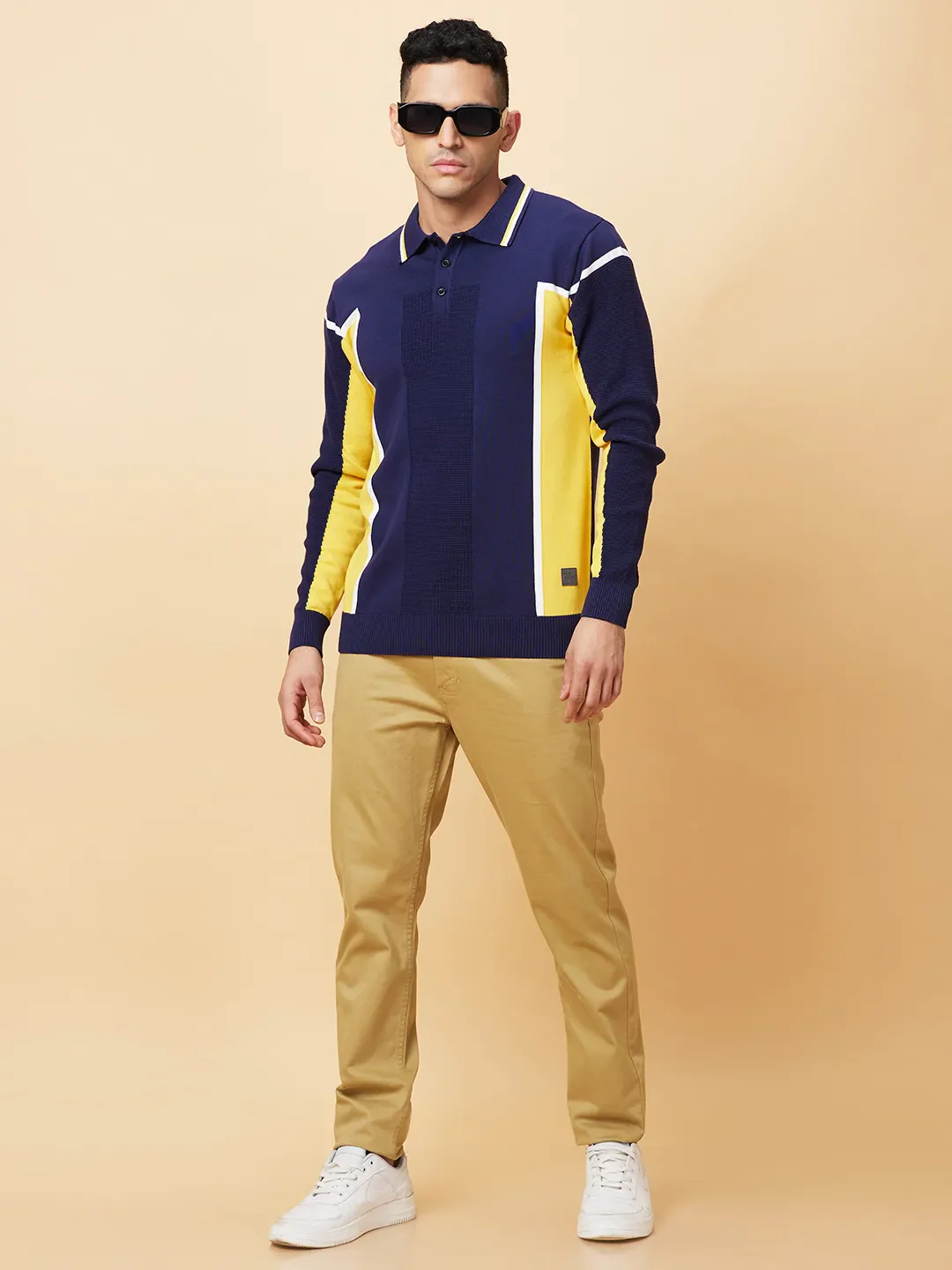 Navy Regular Fit Men's Polo T-Shirt by Being Human Clothing - Image 6