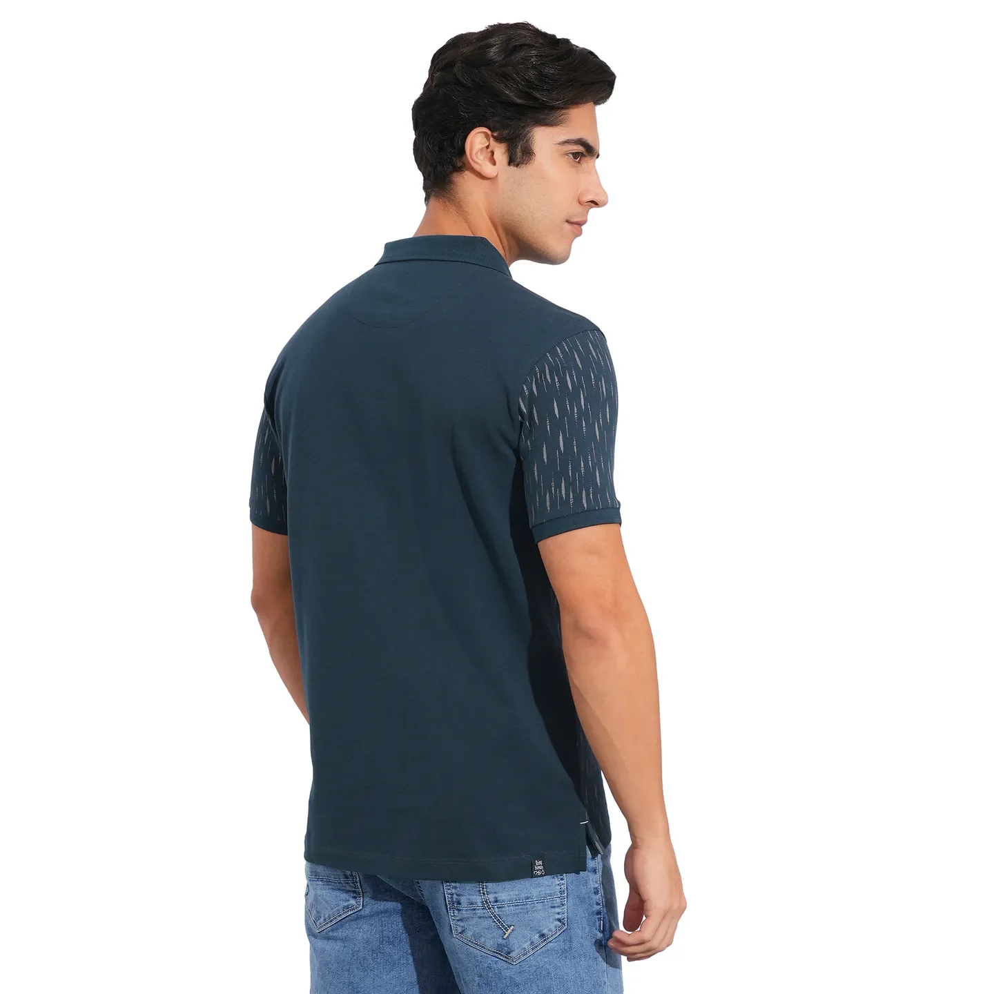 Navy Regular Fit Men's Polo T-Shirt by Being Human Clothing - Image 3