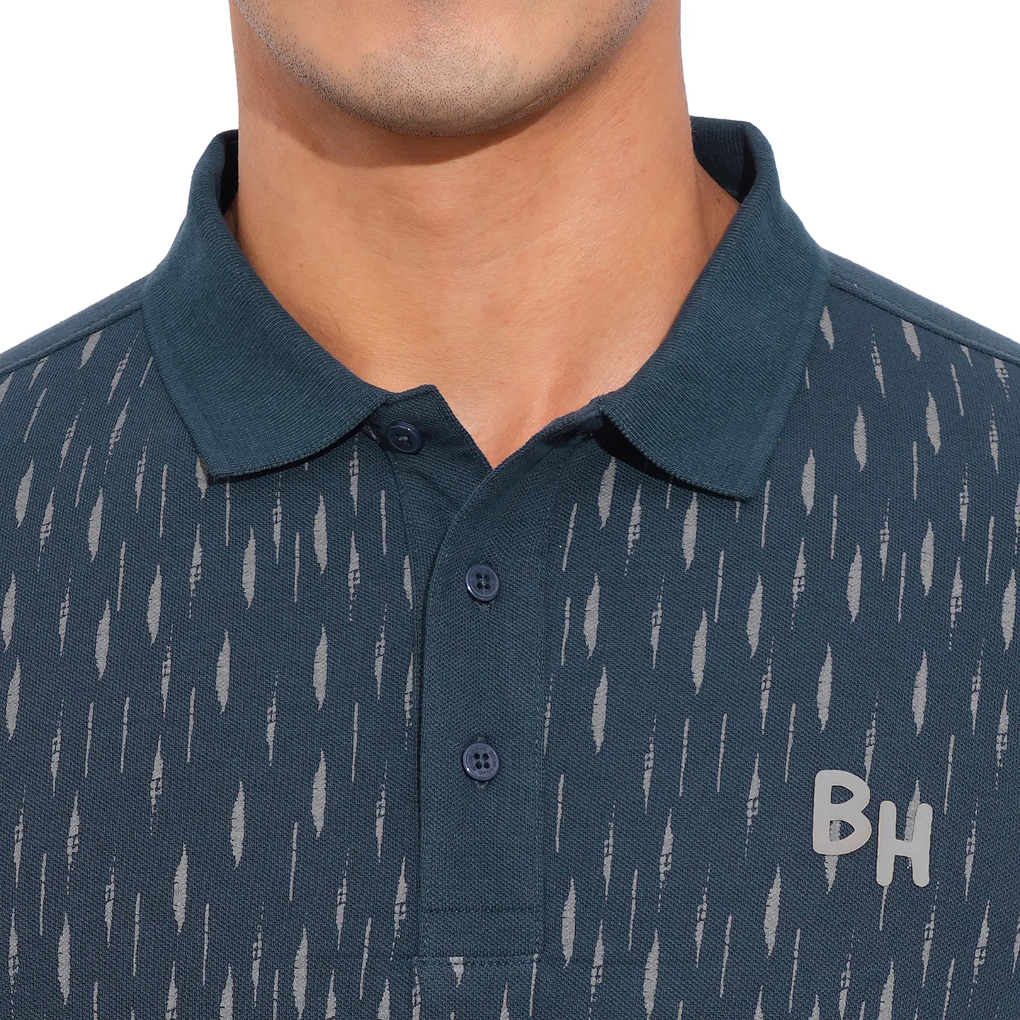 Navy Regular Fit Men's Polo T-Shirt by Being Human Clothing - Image 5