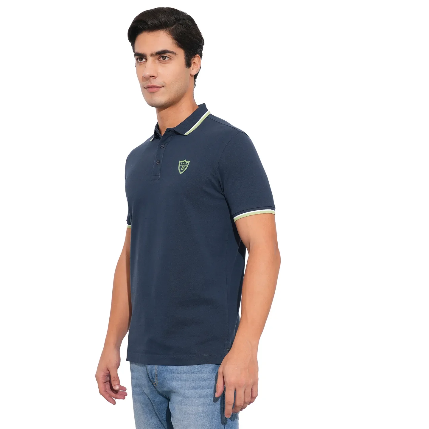 Navy Regular Fit Men's Polo T-Shirt by Being Human Clothing - Image 2