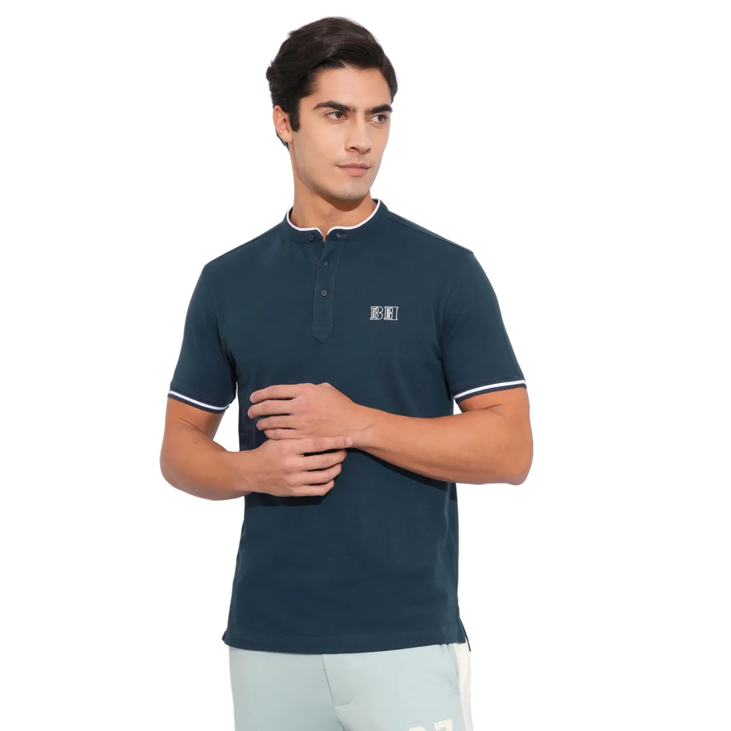 Navy Regular Fit Men's Polo T-Shirt by Being Human Clothing