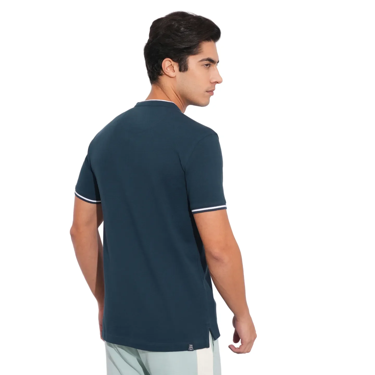 Navy Regular Fit Men's Polo T-Shirt by Being Human Clothing - Image 3
