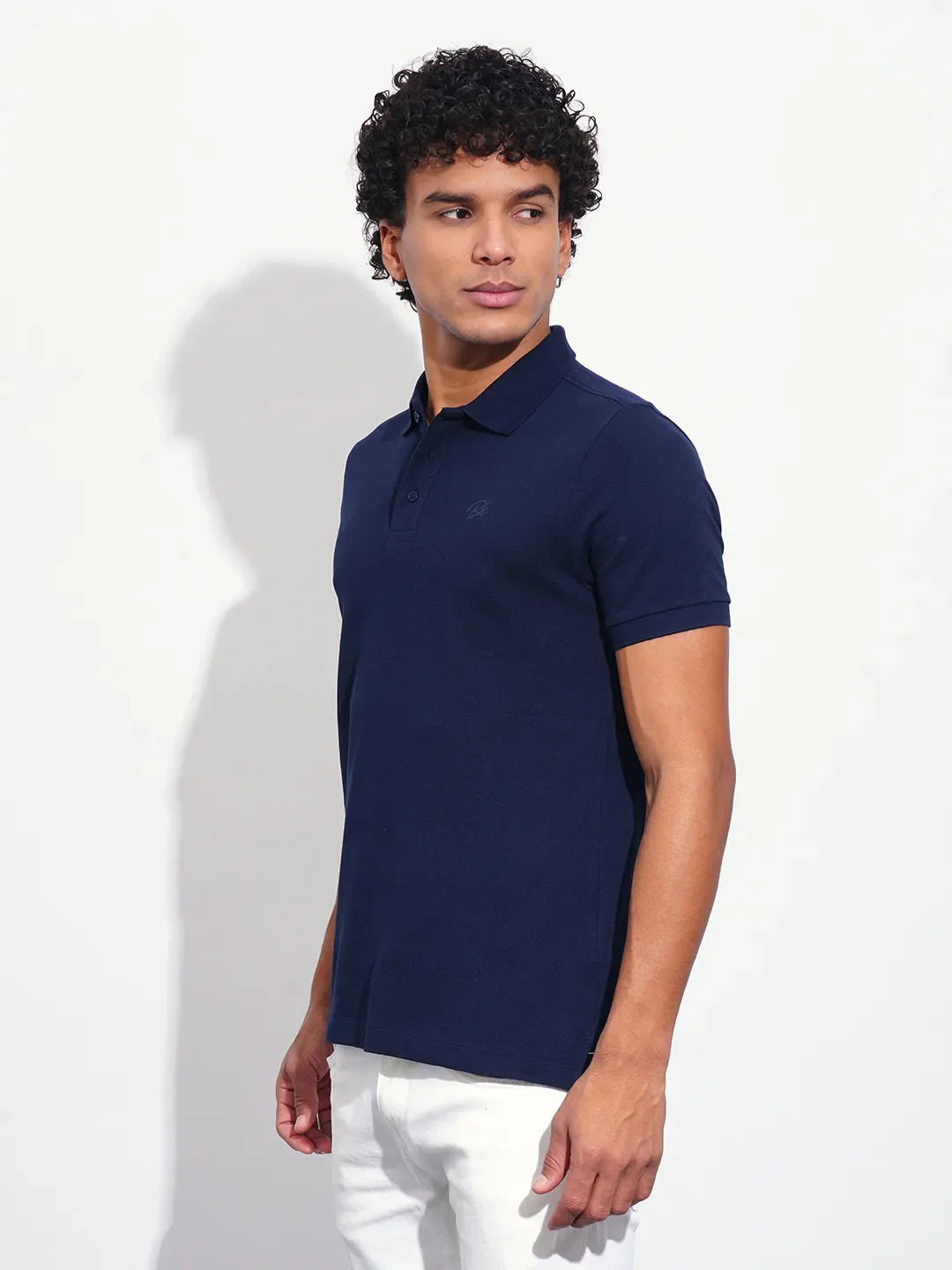 Navy Regular Fit Men's Polo T-Shirt by Being Human Clothing - Image 2