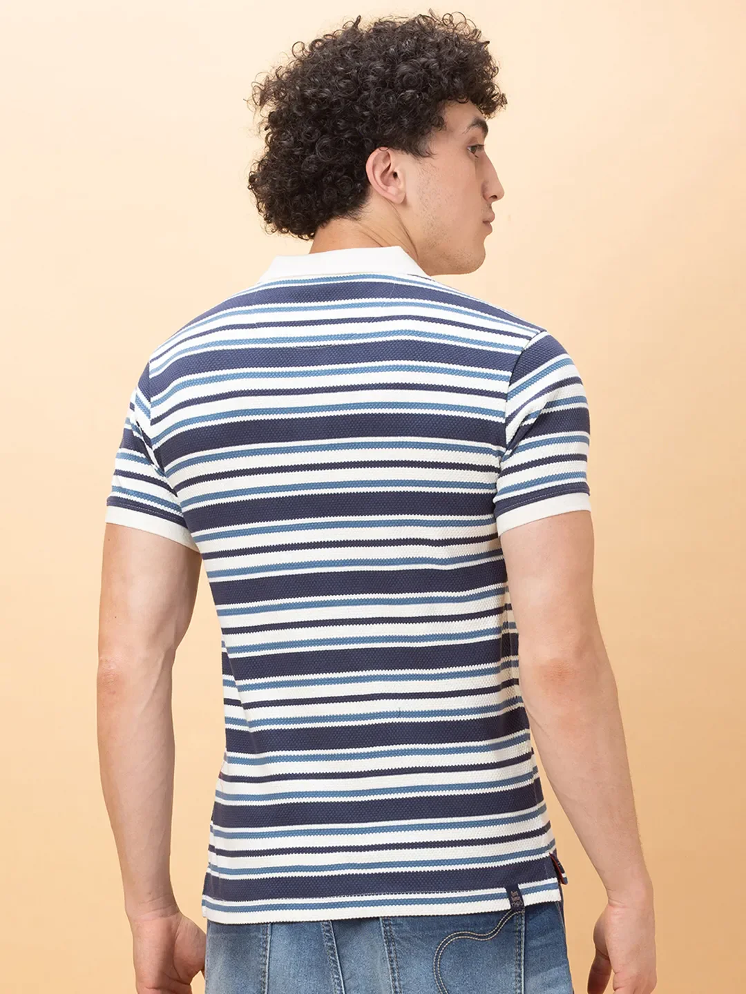 Navy Regular Fit Men's Polo T-shirt by Being Human Clothing - Image 3
