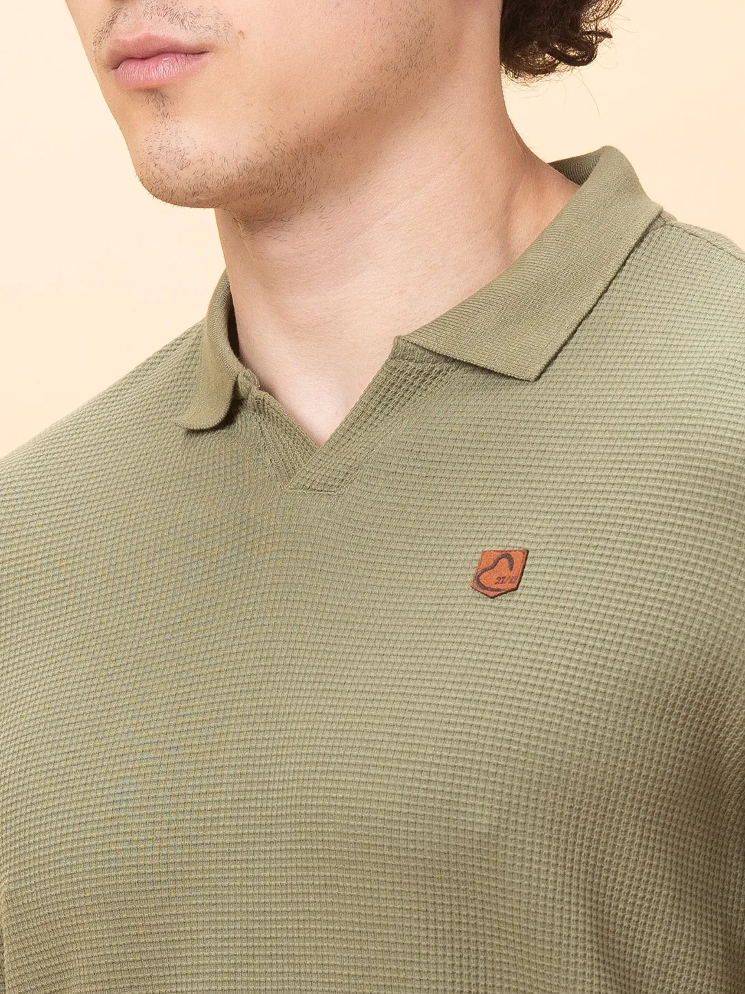 Dark Green Regular Fit Men's Polo T-Shirt by Being Human Clothing - Image 5