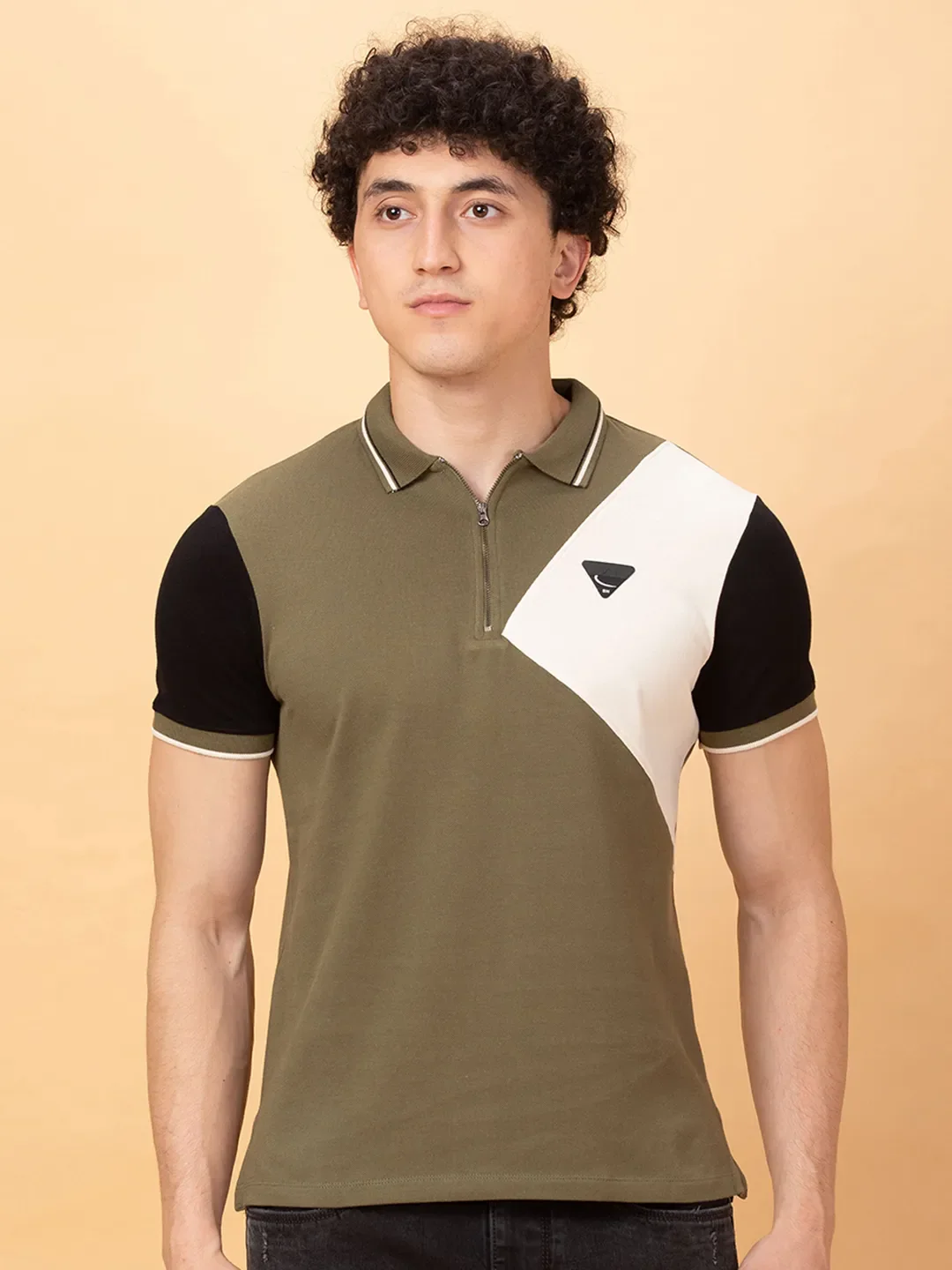 Dark Green Regular Fit Men's Polo T-Shirt by Being Human Clothing