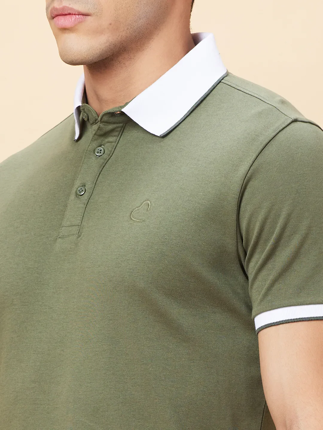 Dark Green Regular Fit Men's Polo T-Shirt by Being Human Clothing - Image 5