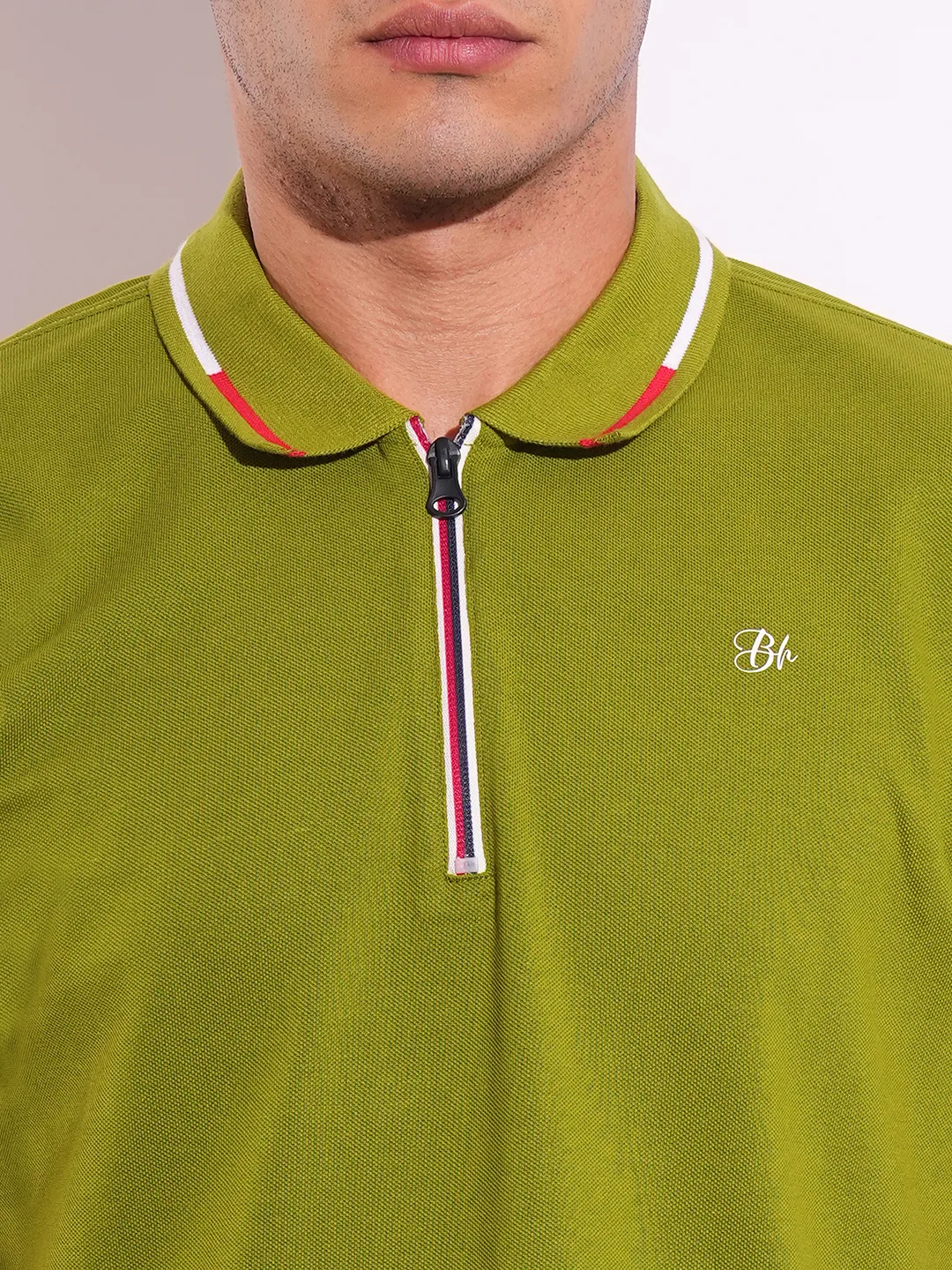 Green Regular Fit Men's Polo T-Shirt by Being Human Clothing - Image 5