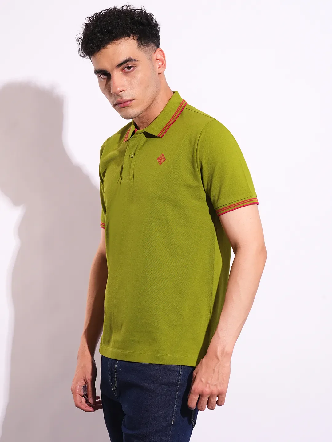Green Regular Fit Men's Polo T-Shirt by Being Human Clothing - Image 2