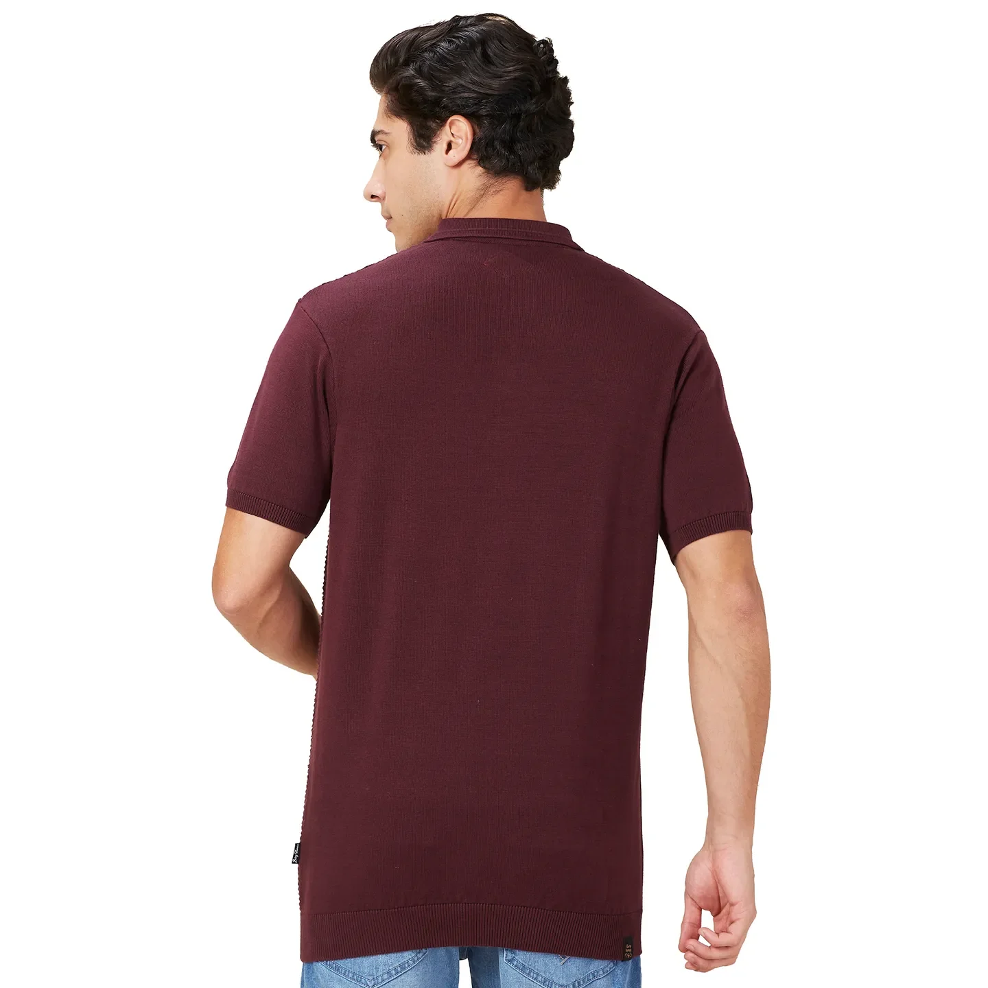 Wine Regular Fit Men's Polo T-Shirt by Being Human Clothing - Image 3
