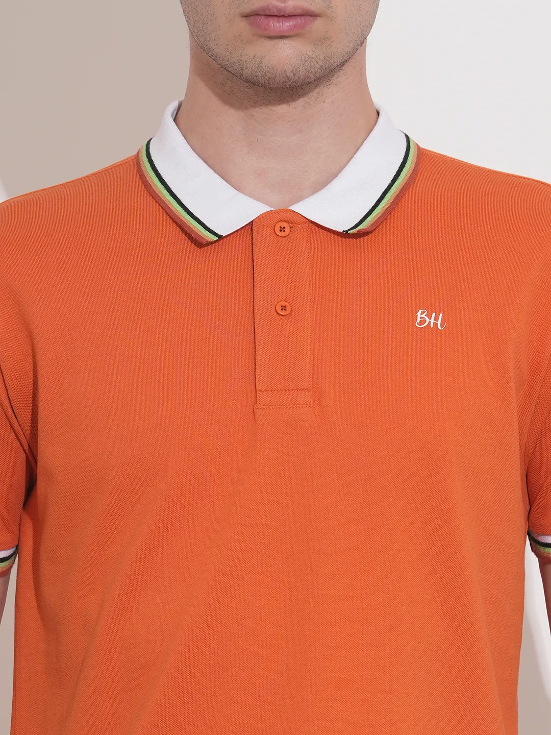 Brown Regular Fit Men's Polo T-Shirt by Being Human Clothing - Image 5