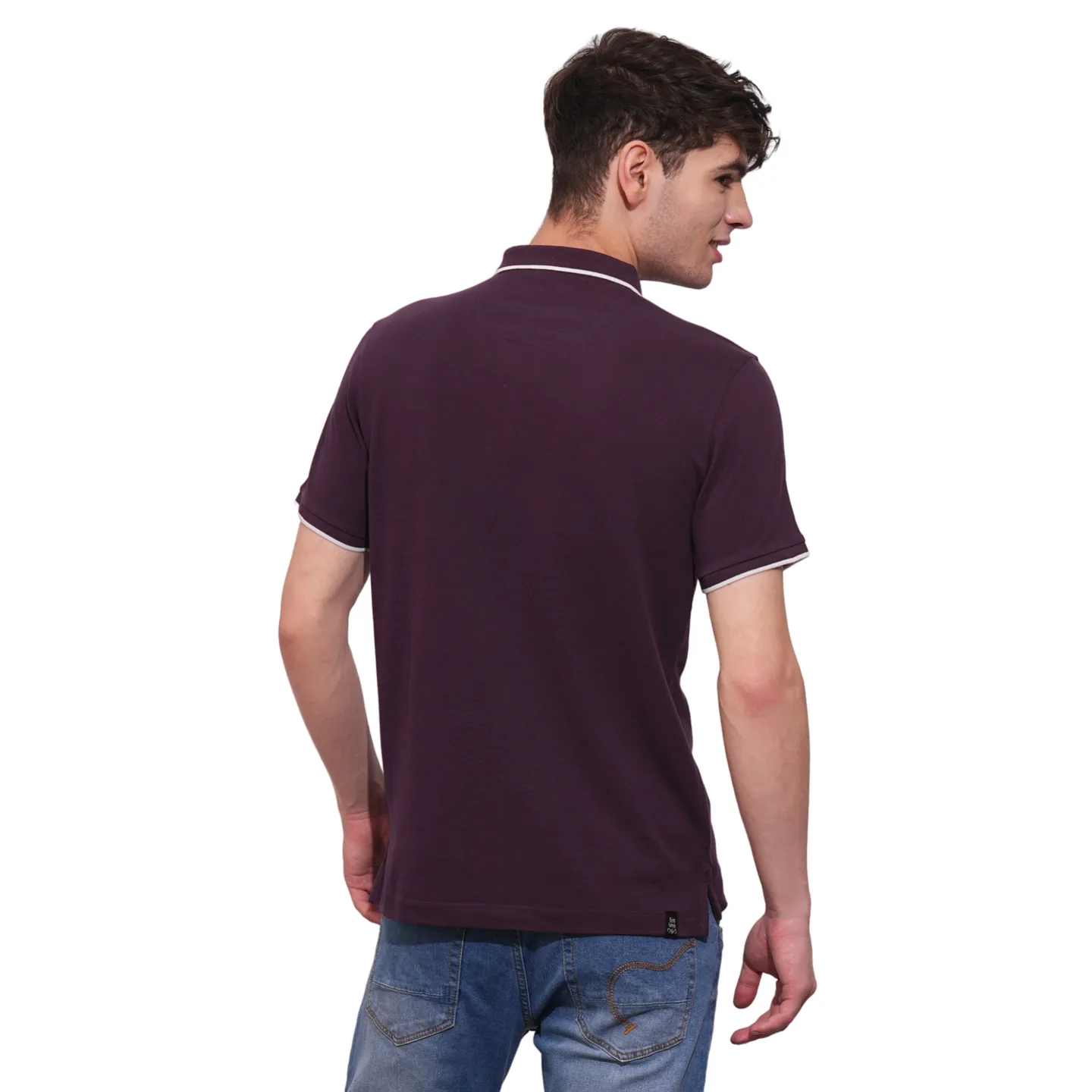 Wine Regular Fit Men's Polo T-Shirt by Being Human Clothing - Image 3