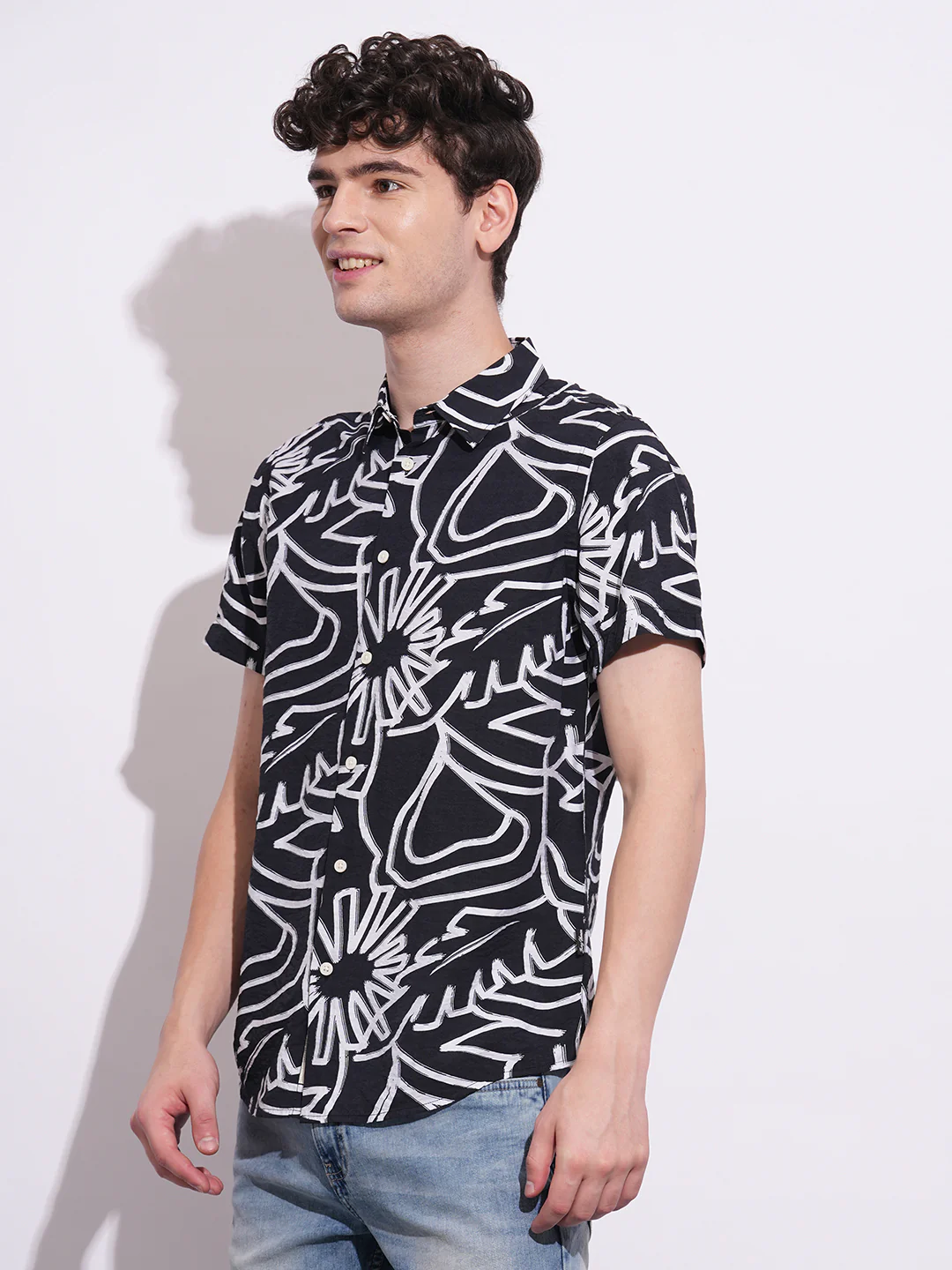Black Regular Fit Regular Collar Men's Shirt by Being Human Clothing - Image 2