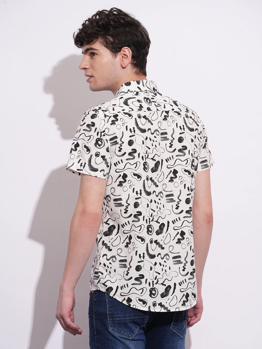 Black Regular Fit Regular Collar Men's Shirt by Being Human Clothing - Image 3