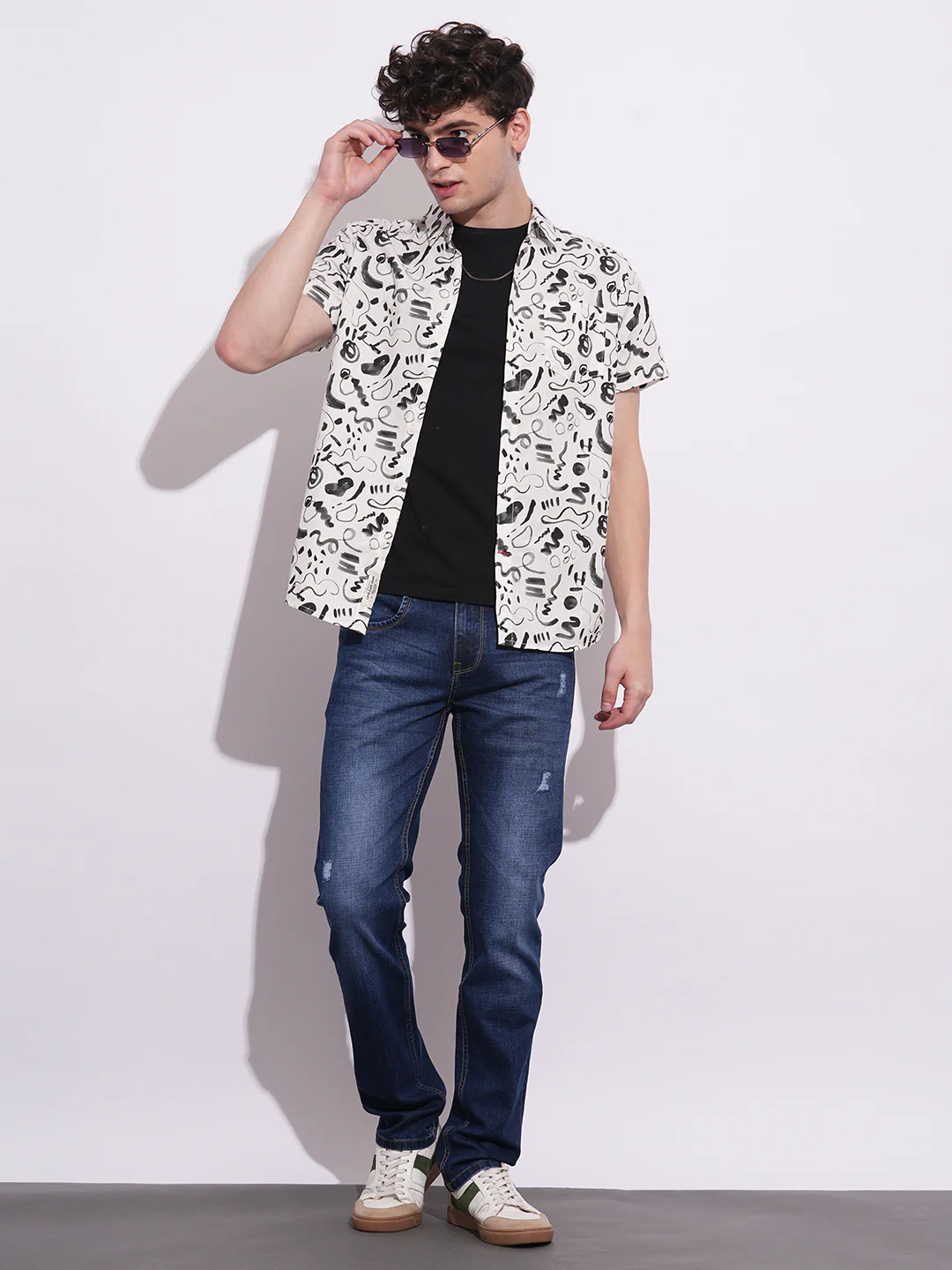 Black Regular Fit Regular Collar Men's Shirt by Being Human Clothing - Image 5