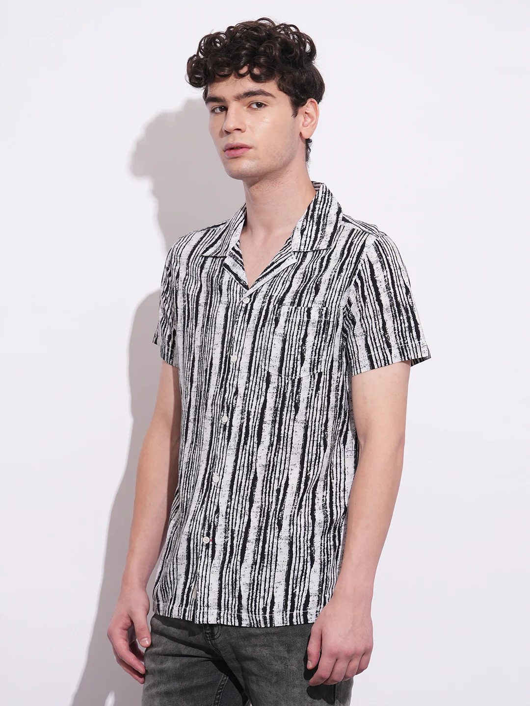 Black Slim Fit Regular Collar Men's Shirt by Being Human Clothing - Image 2