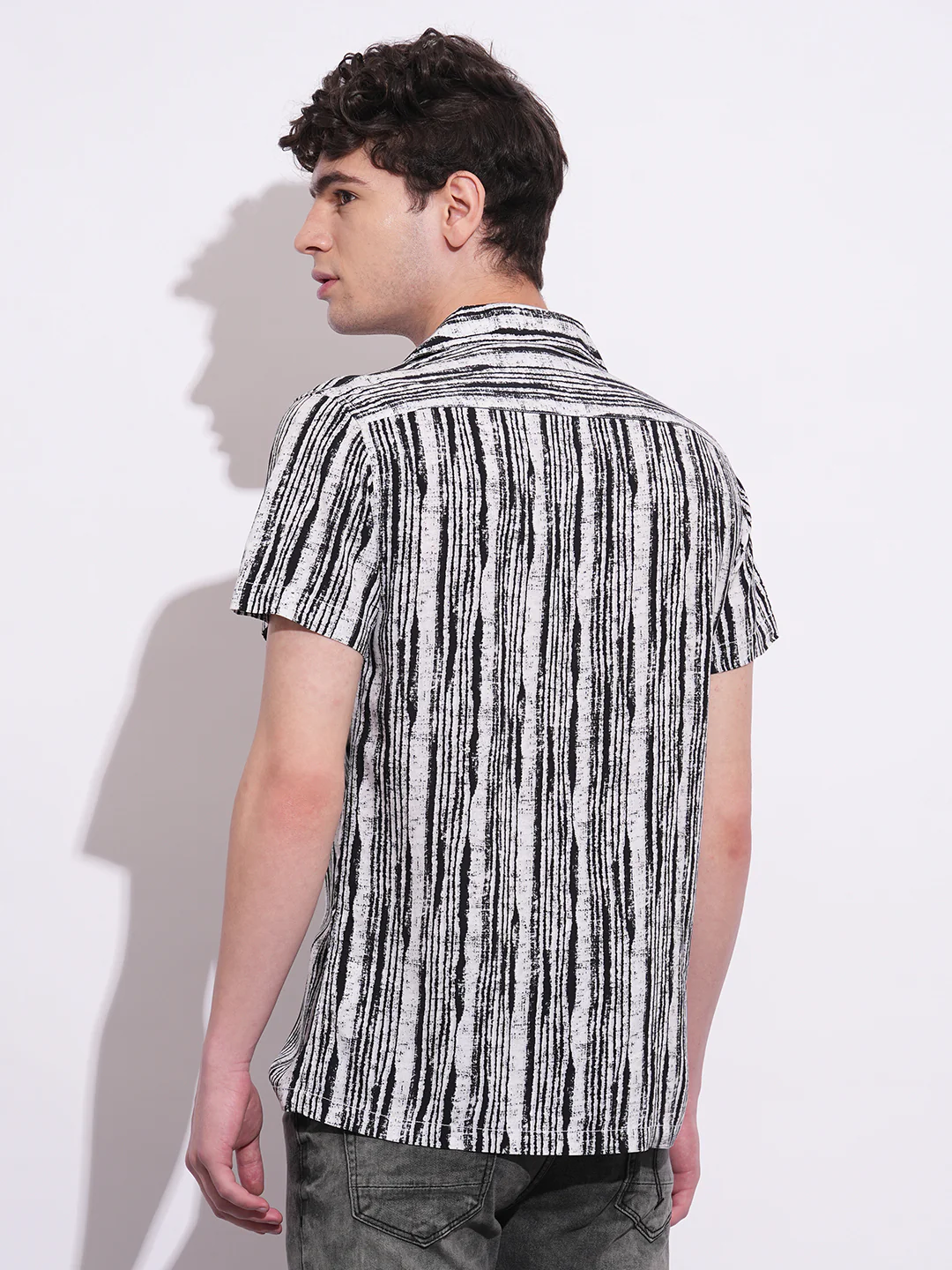 Black Slim Fit Regular Collar Men's Shirt by Being Human Clothing - Image 3