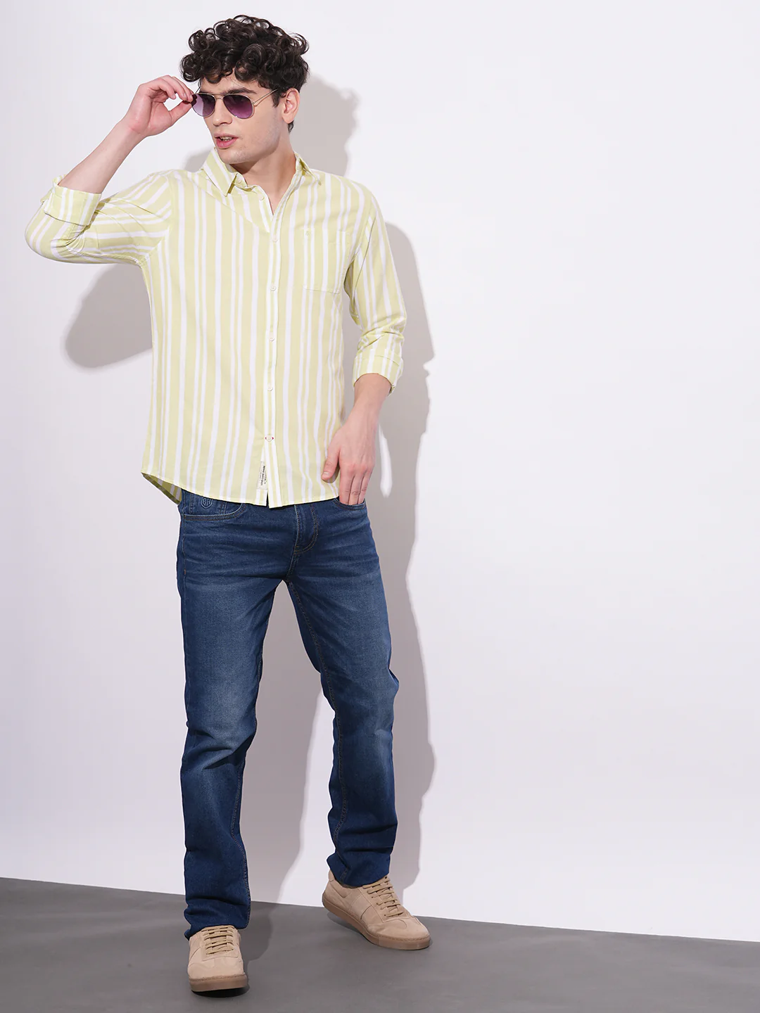 Green Regular Fit Regular Collar Men's Shirt by Being Human Clothing - Image 5