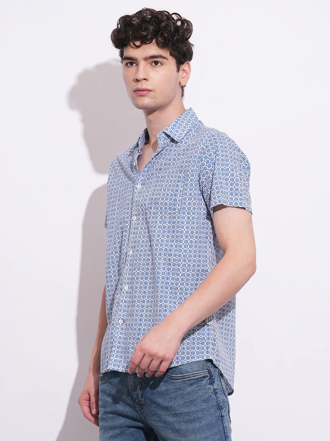 Navy Regular Fit Regular Collar Men's Shirt by Being Human Clothing - Image 2