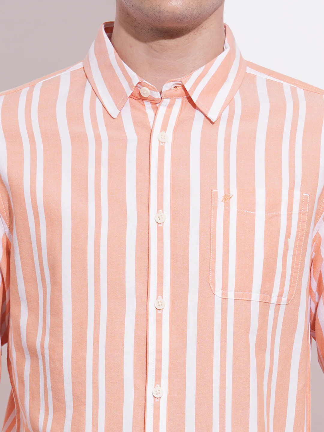 Orange Regular Fit Regular Collar Men's Shirt by Being Human Clothing - Image 4