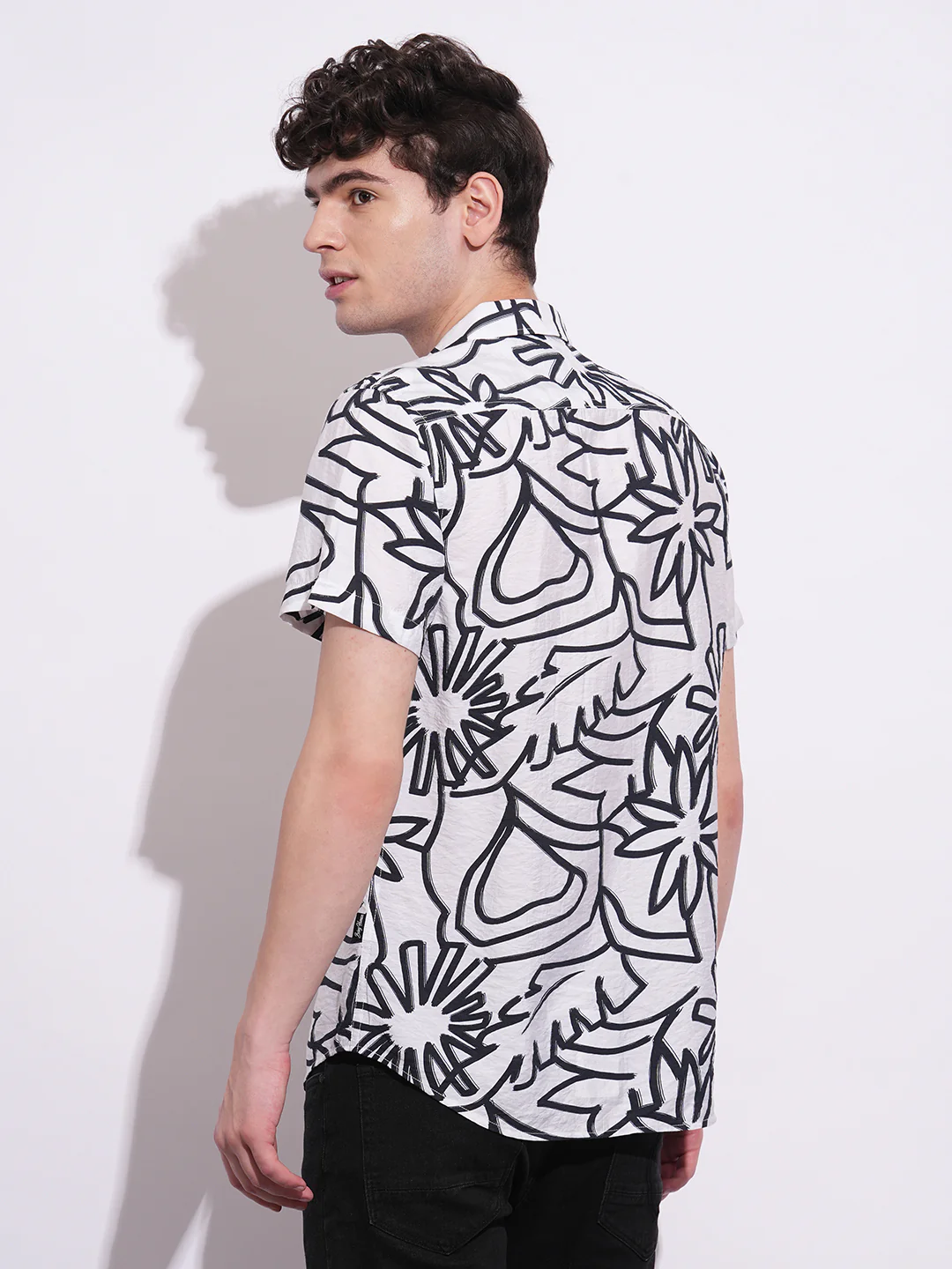 White Regular Fit Regular Collar Men's Shirt by Being Human Clothing - Image 3