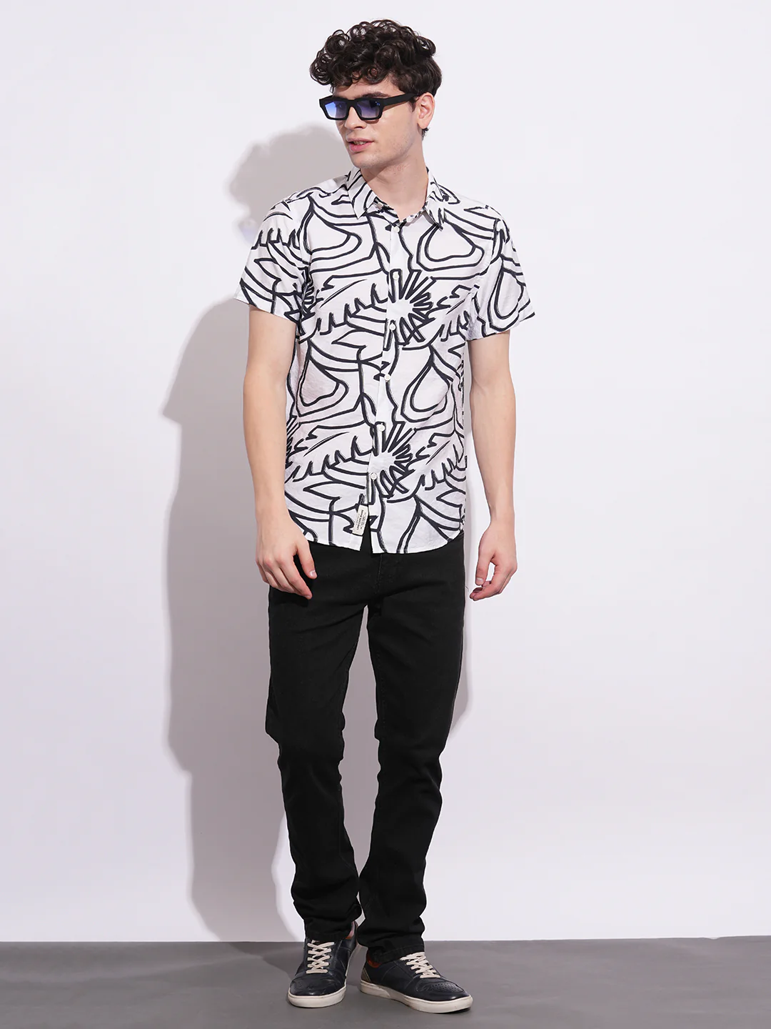 White Regular Fit Regular Collar Men's Shirt by Being Human Clothing - Image 5