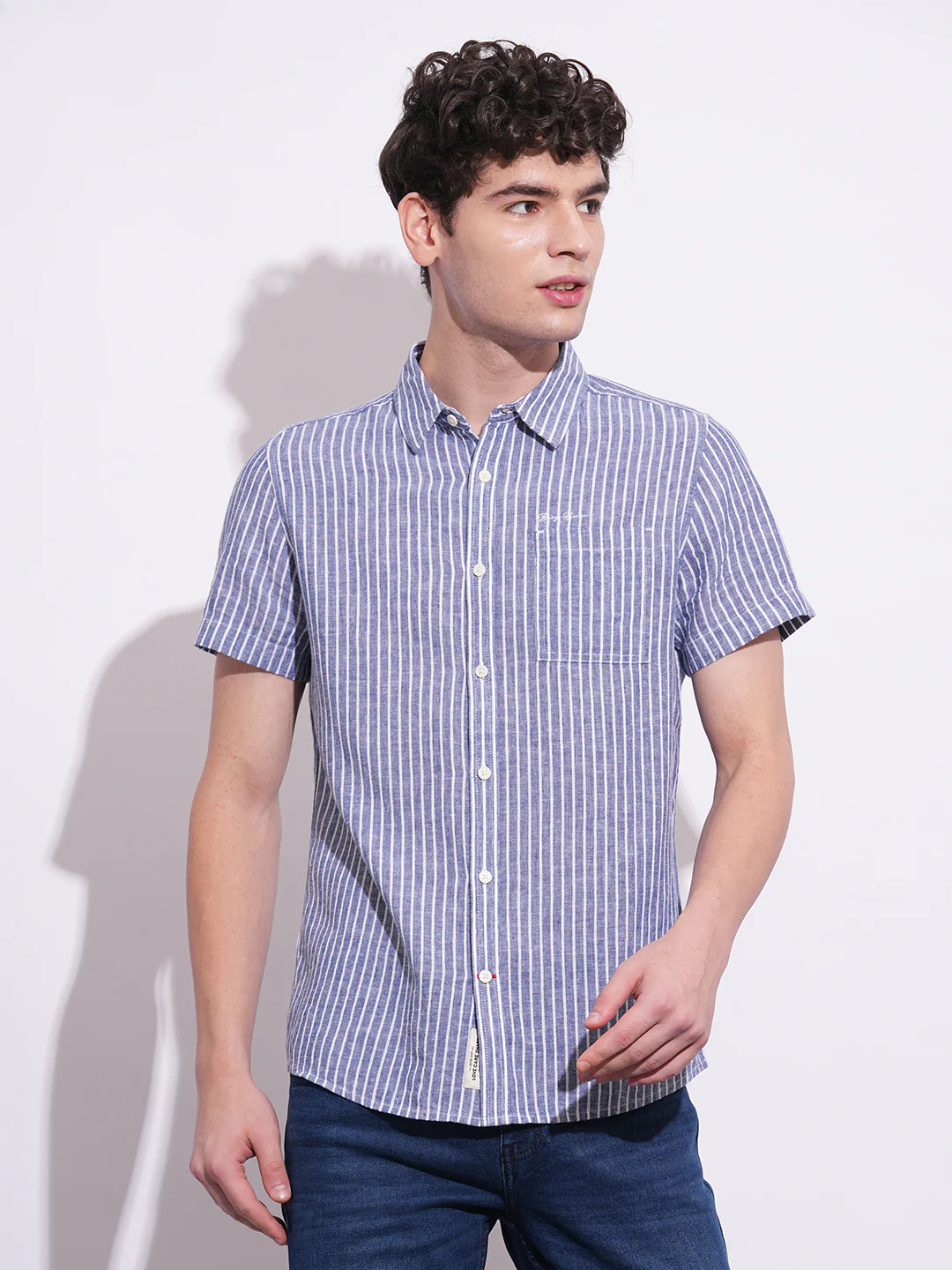 White Regular Fit Regular Collar Men's Shirt by Being Human Clothing