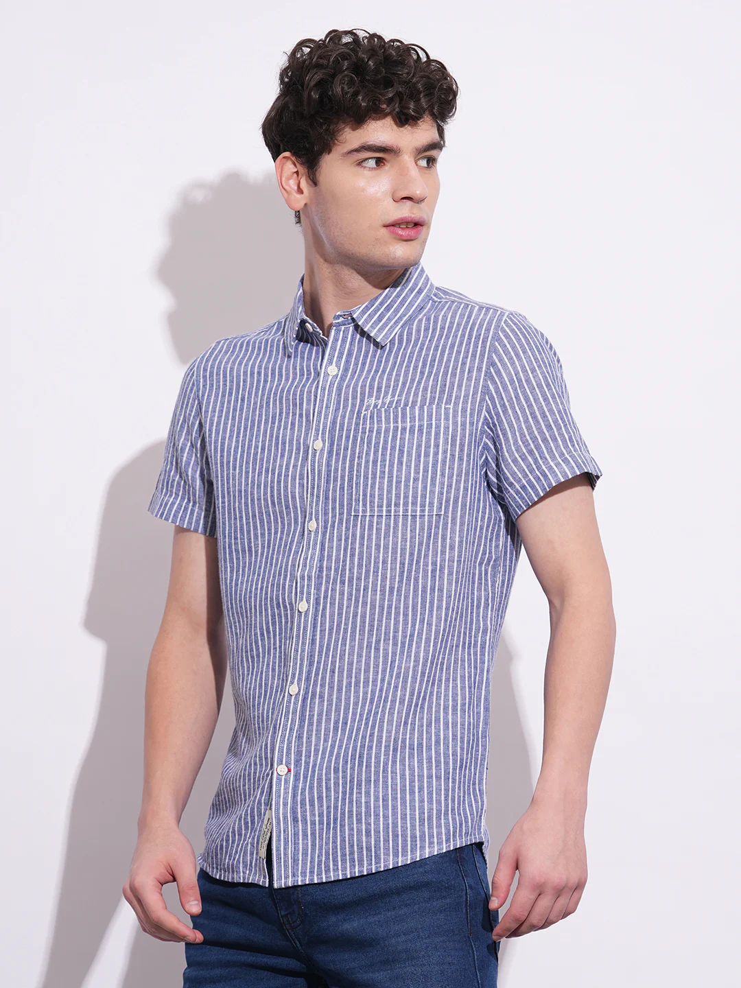 White Regular Fit Regular Collar Men's Shirt by Being Human Clothing - Image 2