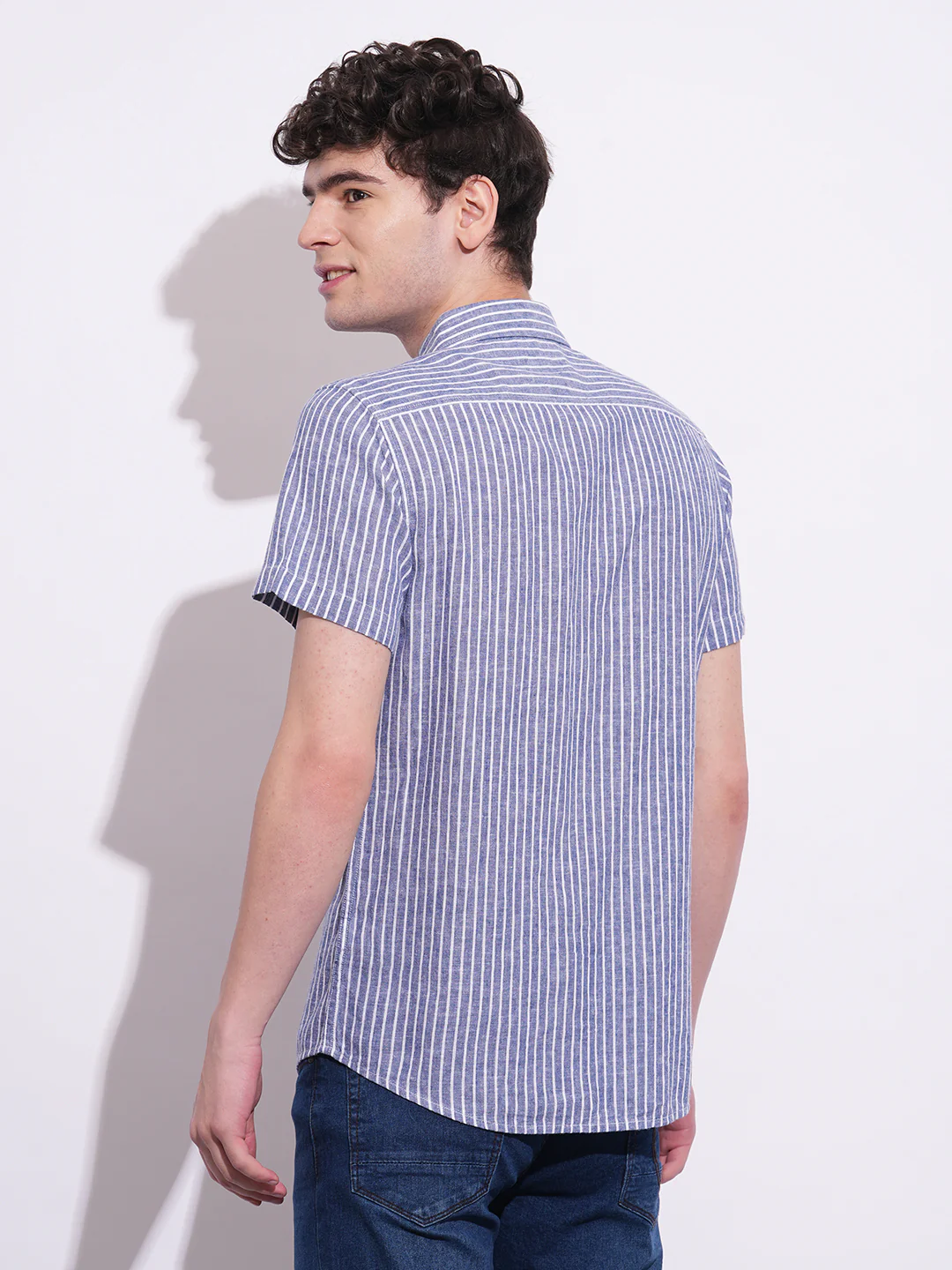White Regular Fit Regular Collar Men's Shirt by Being Human Clothing - Image 3