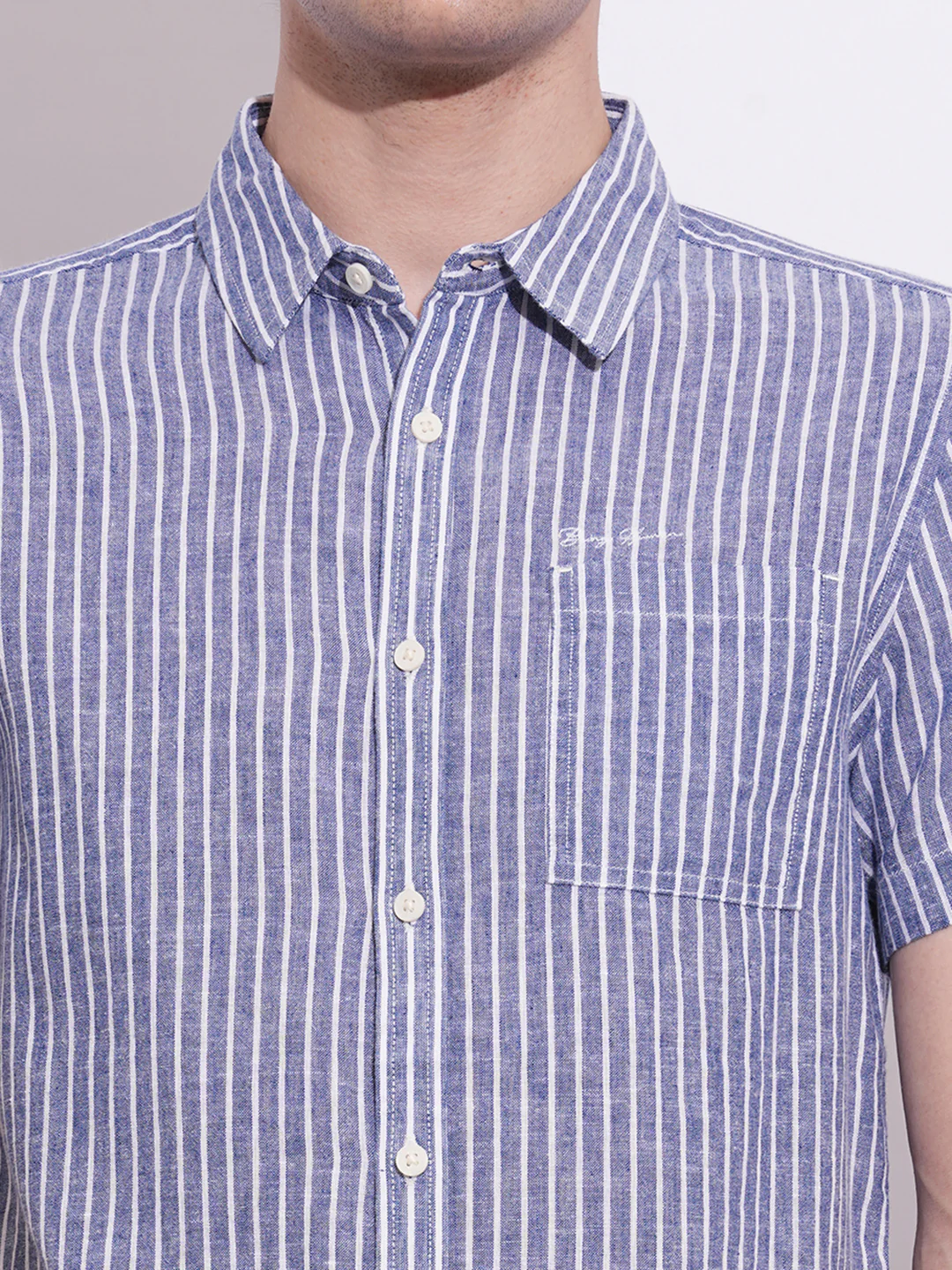 White Regular Fit Regular Collar Men's Shirt by Being Human Clothing - Image 4