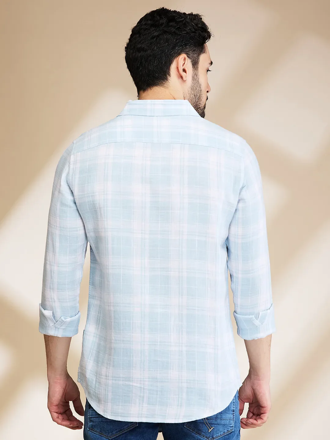 Aqua Slim Fit Regular Collar Men's Shirt by Being Human Clothing - Image 3