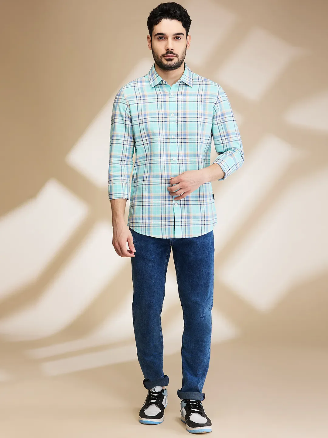 Aqua Slim Fit Regular Collar Men's Shirt by Being Human Clothing - Image 2