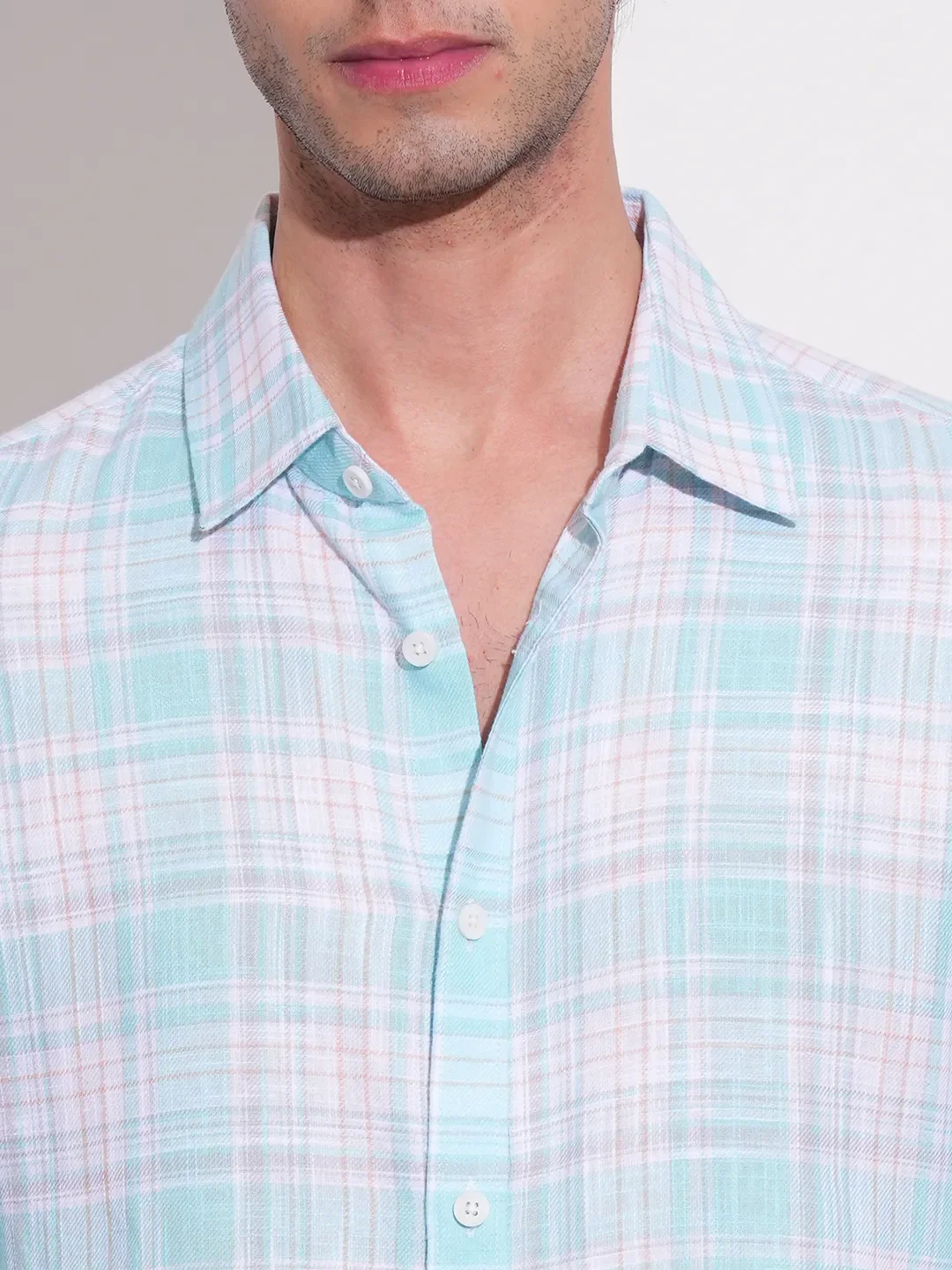 Aqua Slim Fit Regular Collar Men's Shirt by Being Human Clothing - Image 5