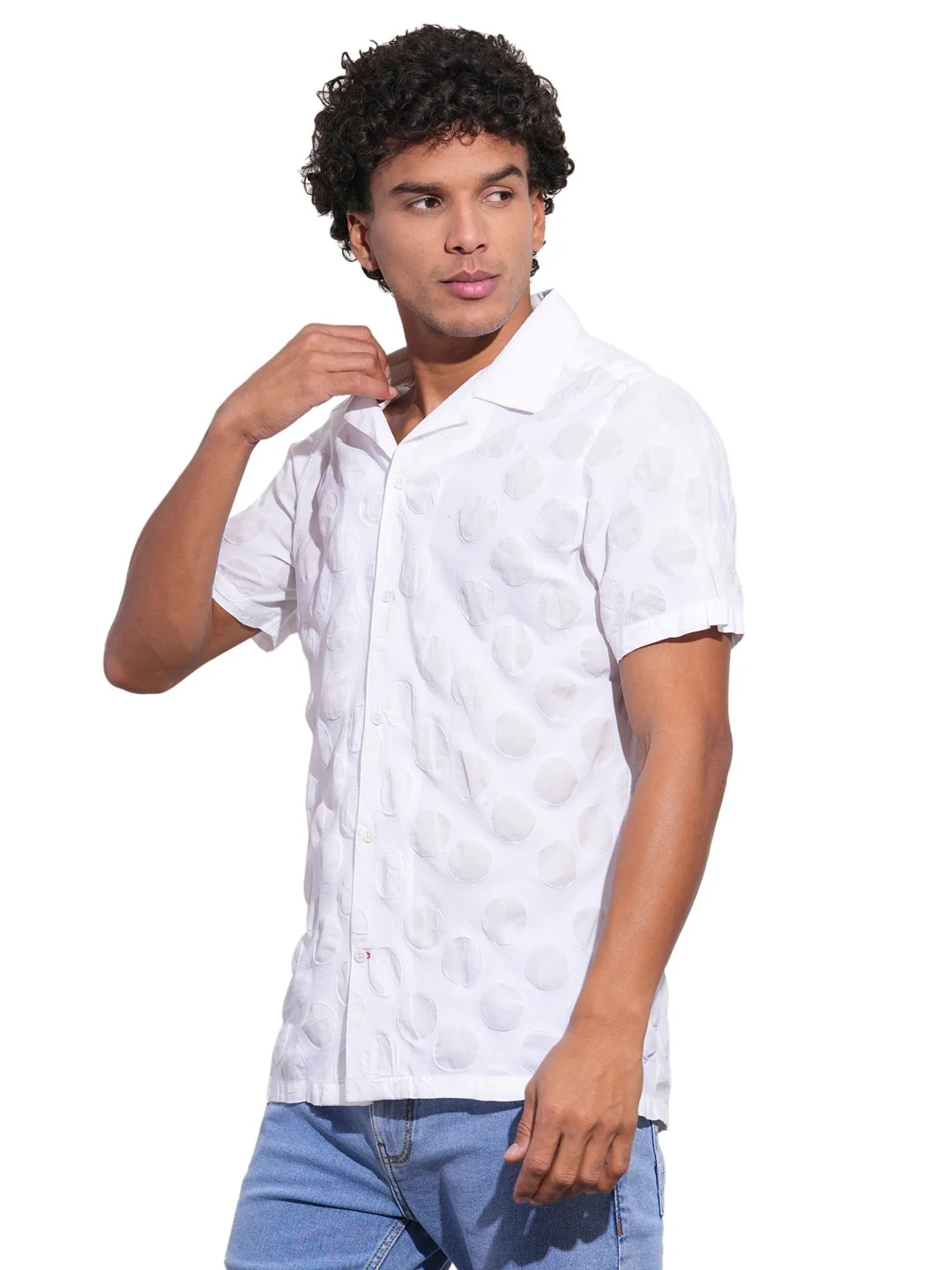 Beige Regular Fit Regular Collar Men's Shirt by Being Human Clothing - Image 2