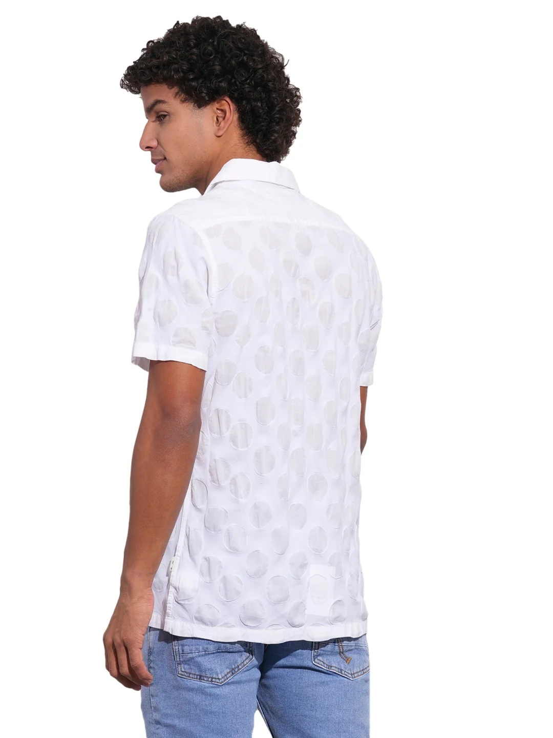 Beige Regular Fit Regular Collar Men's Shirt by Being Human Clothing - Image 3
