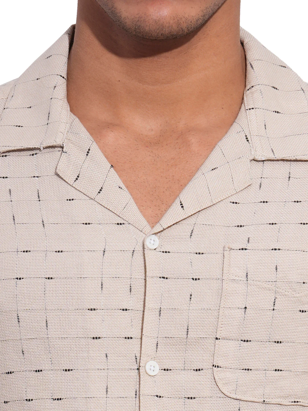 Beige Easy Fit Regular Collar Men's Shirt by Being Human Clothing - Image 4