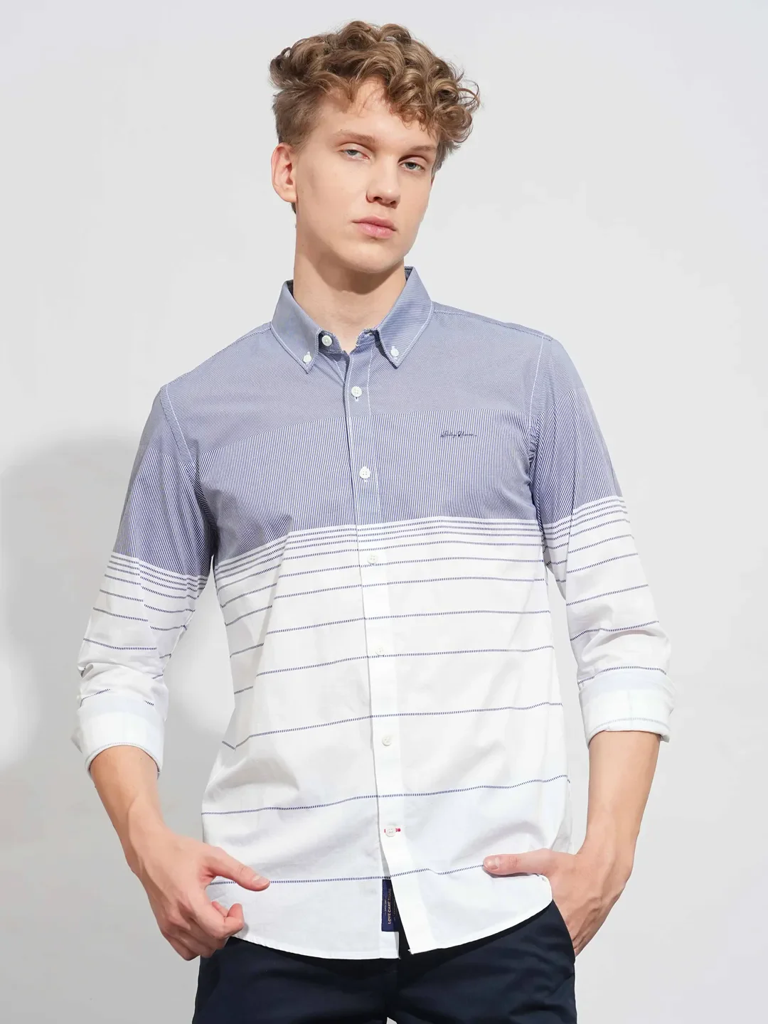 White Slim Fit Regular Collar Men's Shirt by Being Human Clothing