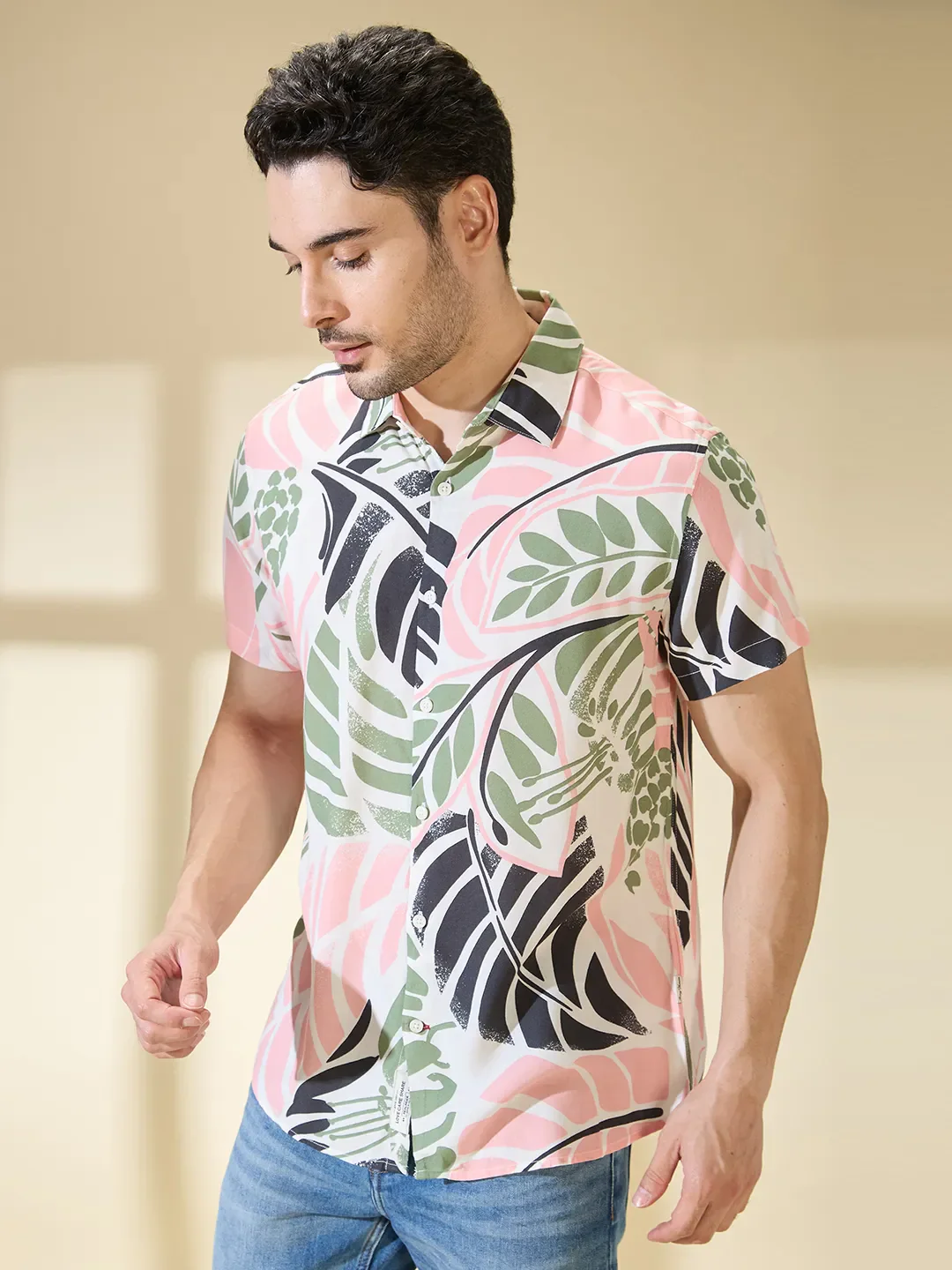 White Regular Fit Regular Collar Men's Shirt by Being Human Clothing - Image 4