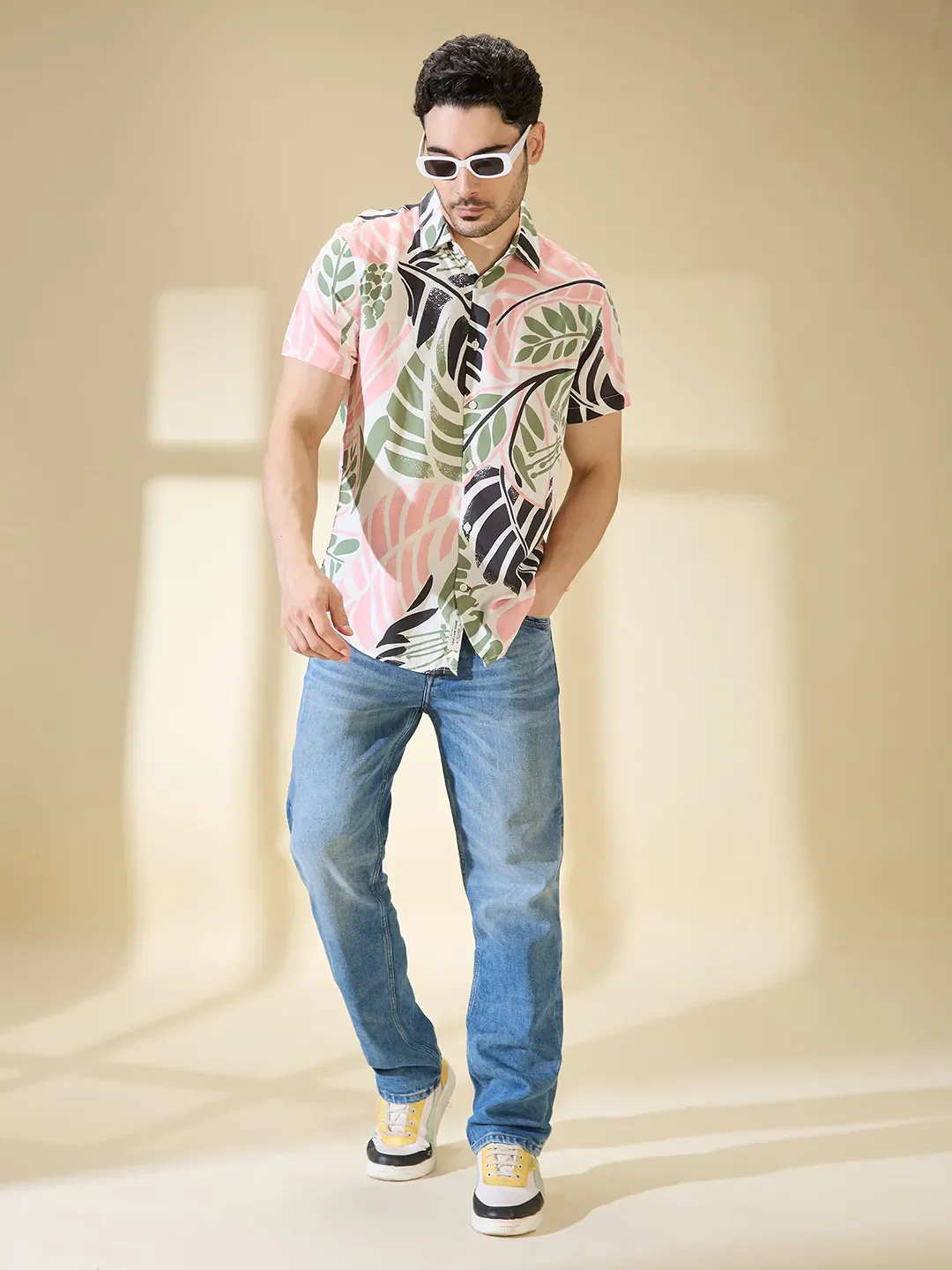 White Regular Fit Regular Collar Men's Shirt by Being Human Clothing - Image 6