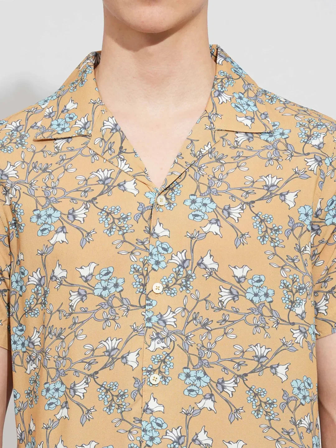 Mustard Slim Fit Resort Collar Men's Shirt by Being Human Clothing - Image 5