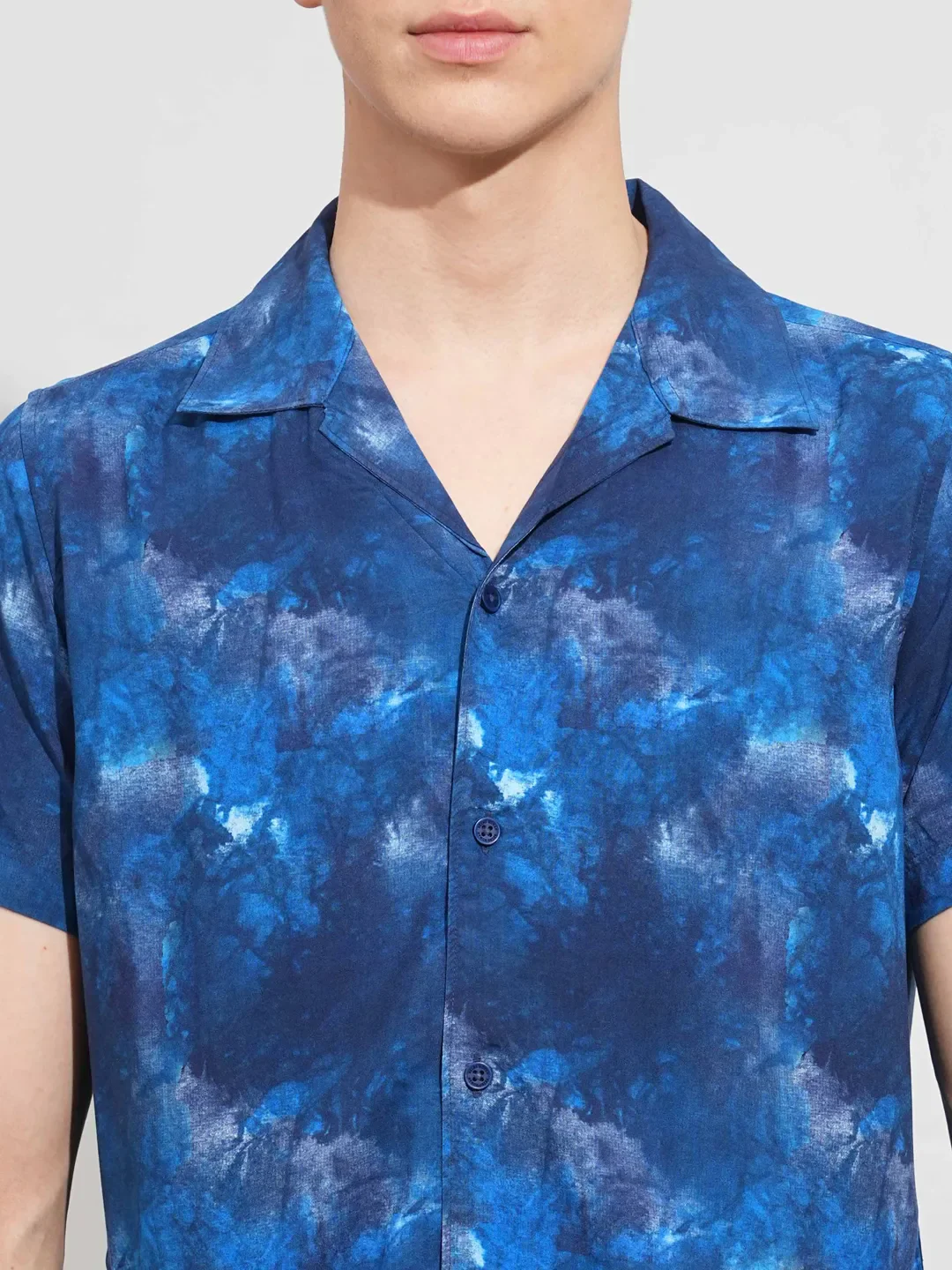 Blue Slim Fit Resort Collar Men's Shirt by Being Human Clothing - Image 5