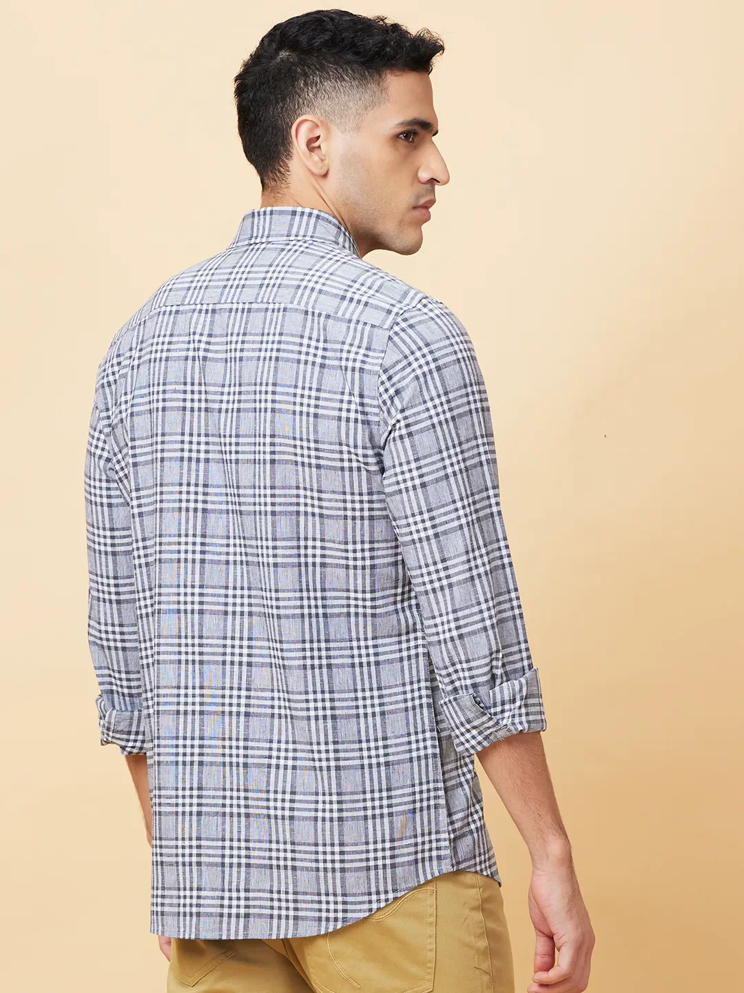 Black Slim Fit Regular Collar Men's Shirt by Being Human Clothing - Image 3