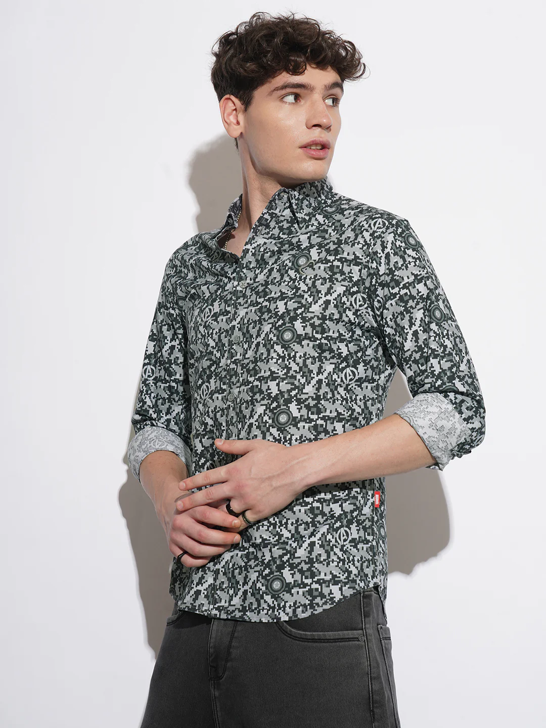 Black Comfort Fit Regular Collar Men's Shirt by Being Human Clothing - Image 2